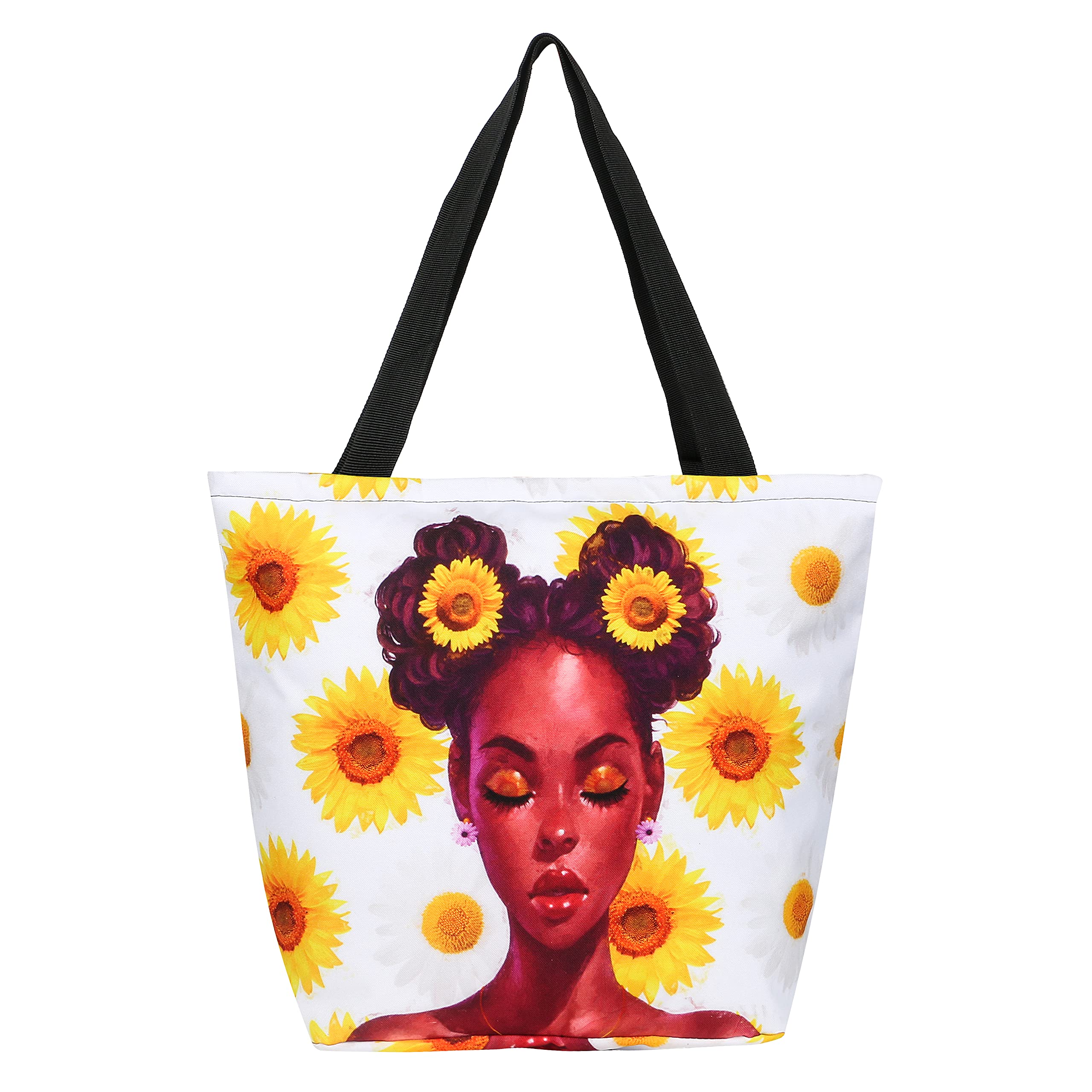 Stylish African American Women's Tote Bag - Fashionable Zippered Handbag for Beach, Shopping, School, Work & Travel | Perfect Business Gift & Everyday Carry-all Purse for Women