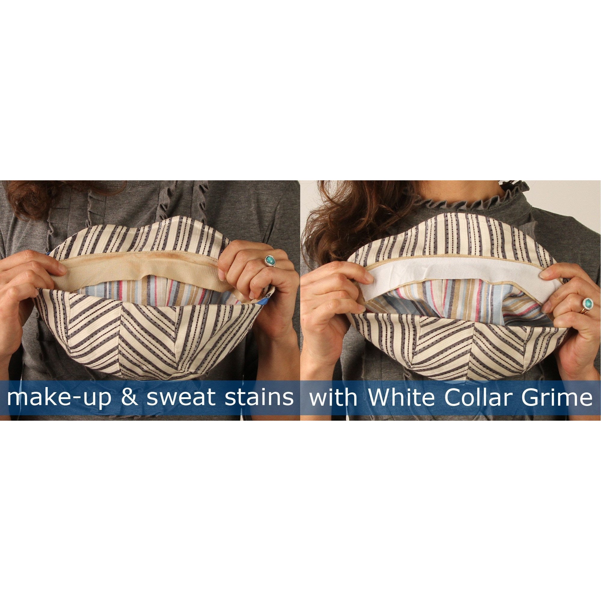 White Collar Grime: Adhesive Collar & Hat Protectors (10 ft Roll) - Keep Shirts & Hats Clean for Work, Travel & Daily Wear