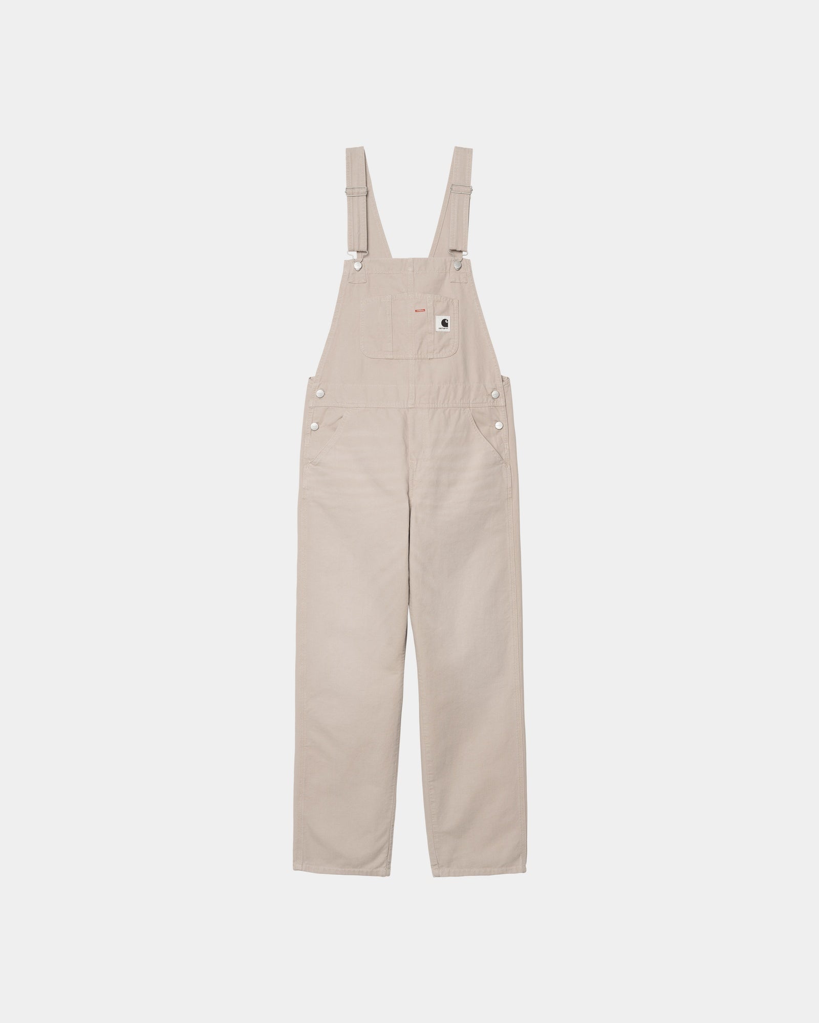 Women's Straight Leg Canvas Bib Overalls - Dusky Beige (Stone Canvas) | Durable Workwear for Farming, Gardening & Outdoor Activities