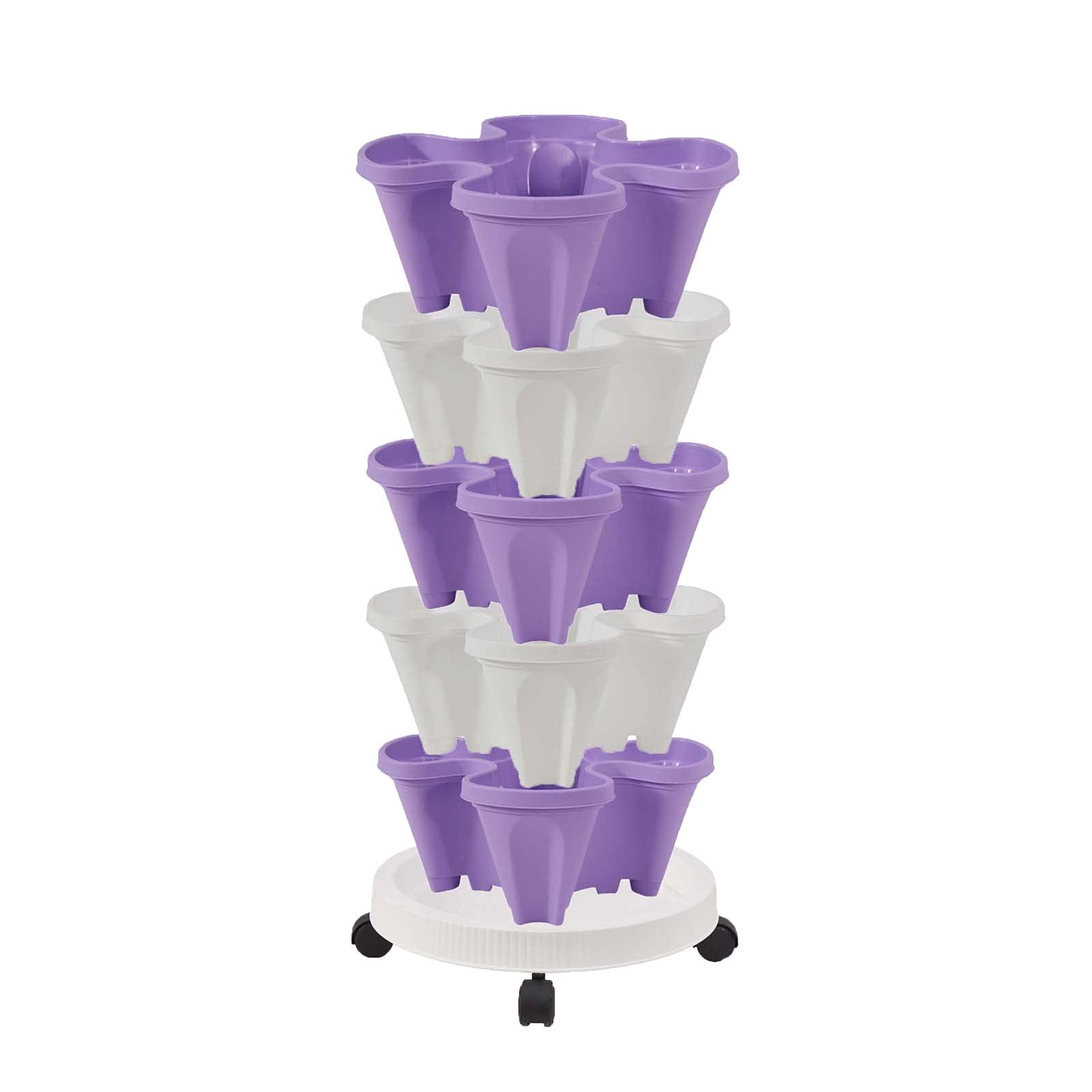 Stackable Vertical Garden Planters for Strawberries, Vegetables, Melons & Fruits - Creative Plastic Stacking Pots for Space-Saving Indoor/Outdoor Gardening - Perfect for Balcony, Patio & Small Space Urban Farming