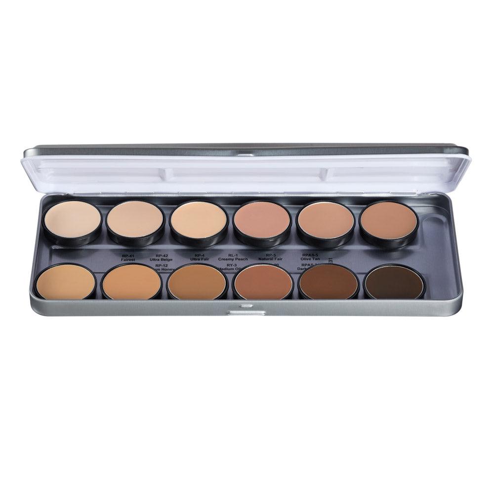 Ben Nye TFP 12 Theatrical Foundation Palette - Professional Makeup Kit for Stage, Cosplay & Special Effects | Perfect for Actors, Performers & Halloween Costumes