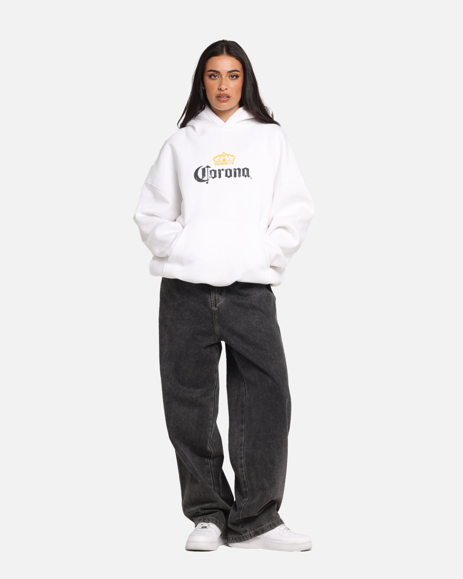 73 Studio Corona Premium Hoodie for Men & Women - Soft Cotton Pullover Hooded Sweatshirt - White - Perfect for Casual Wear, Gym & Outdoor Activities