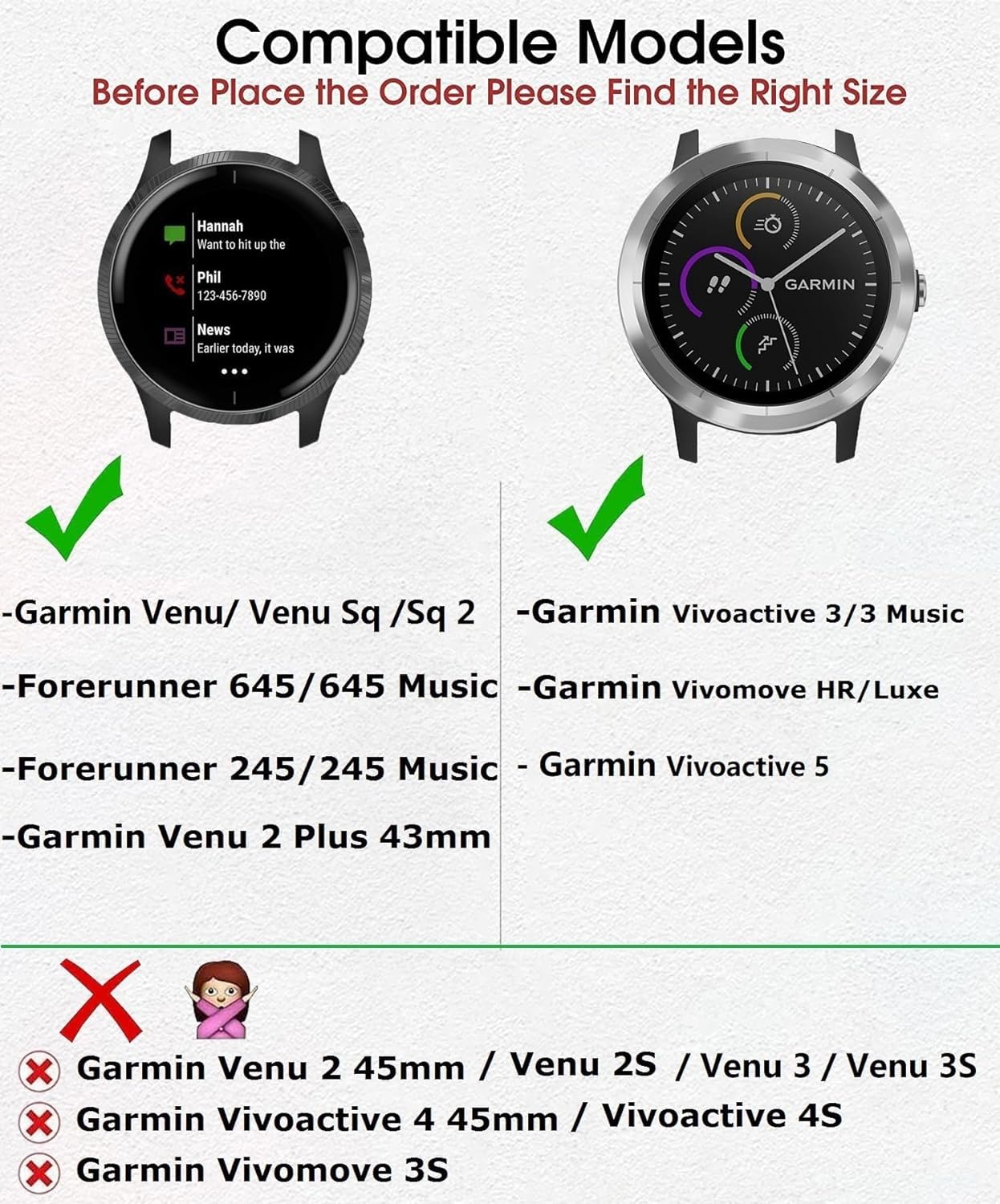 OTOPO 20mm Elastic Nylon Sport Watch Band for Garmin Vivoactive 5, Venu, Sq, Sq 2, Forerunner 245/645 Music, Vivomove HR/Sport, Vivoactive 3 - Comfortable & Adjustable Replacement Strap for Running, Fitness & Everyday Wear