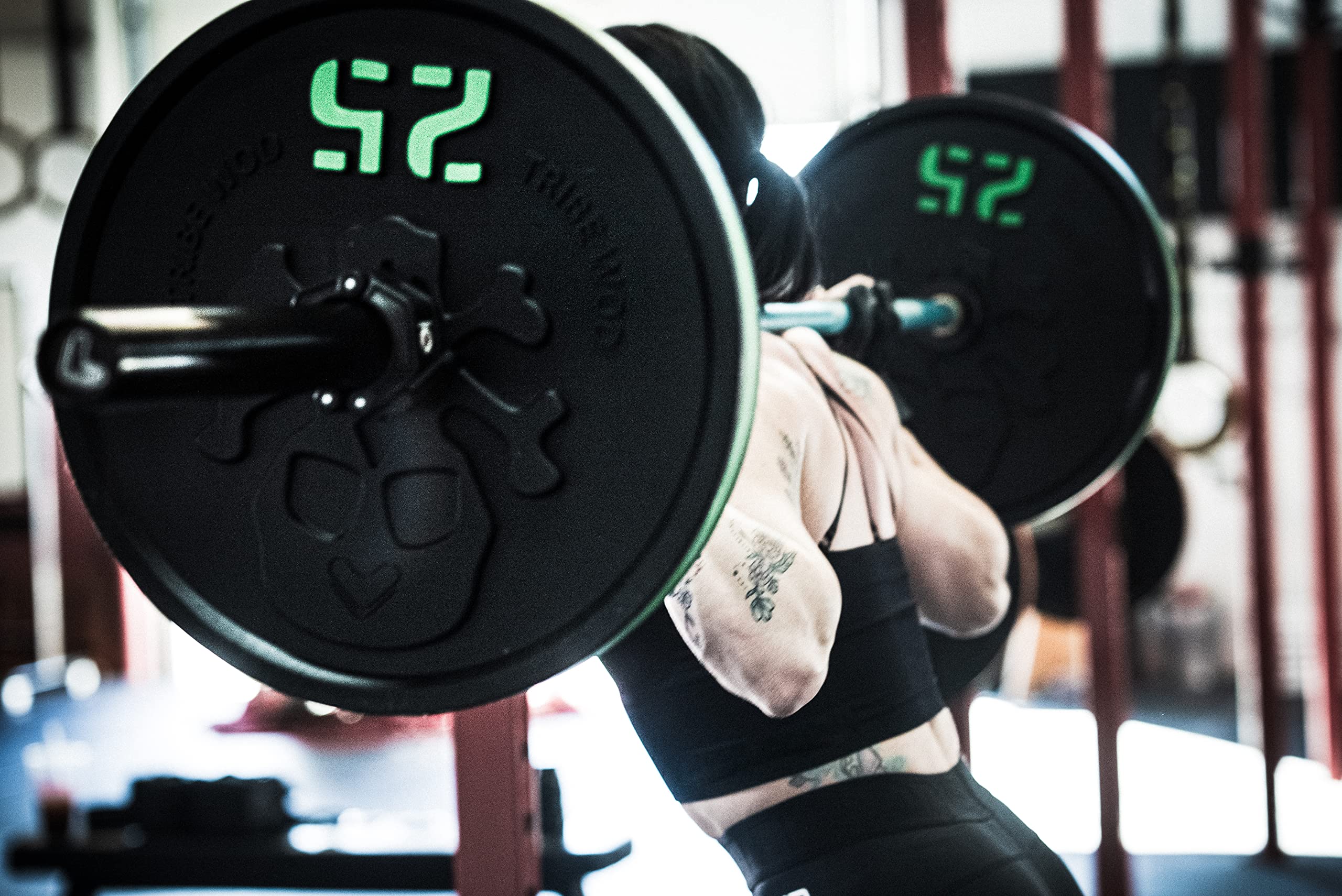 Tribe WOD Bumper Plates - Premium Rubber & Steel Olympic Weight Plates for CrossFit, Powerlifting & Home Gym - Compatible with Rep Fitness & Most Olympic Bars - Perfect for Strength Training & Functional Fitness Workouts