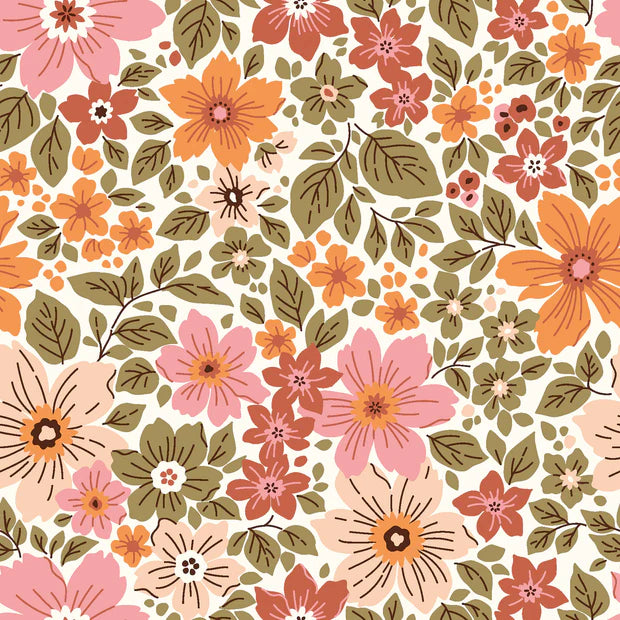 Premium Cotton Poplin Fabric - Spring Bouquet Floral Print - Perfect for Dresses, Blouses & DIY Sewing Projects