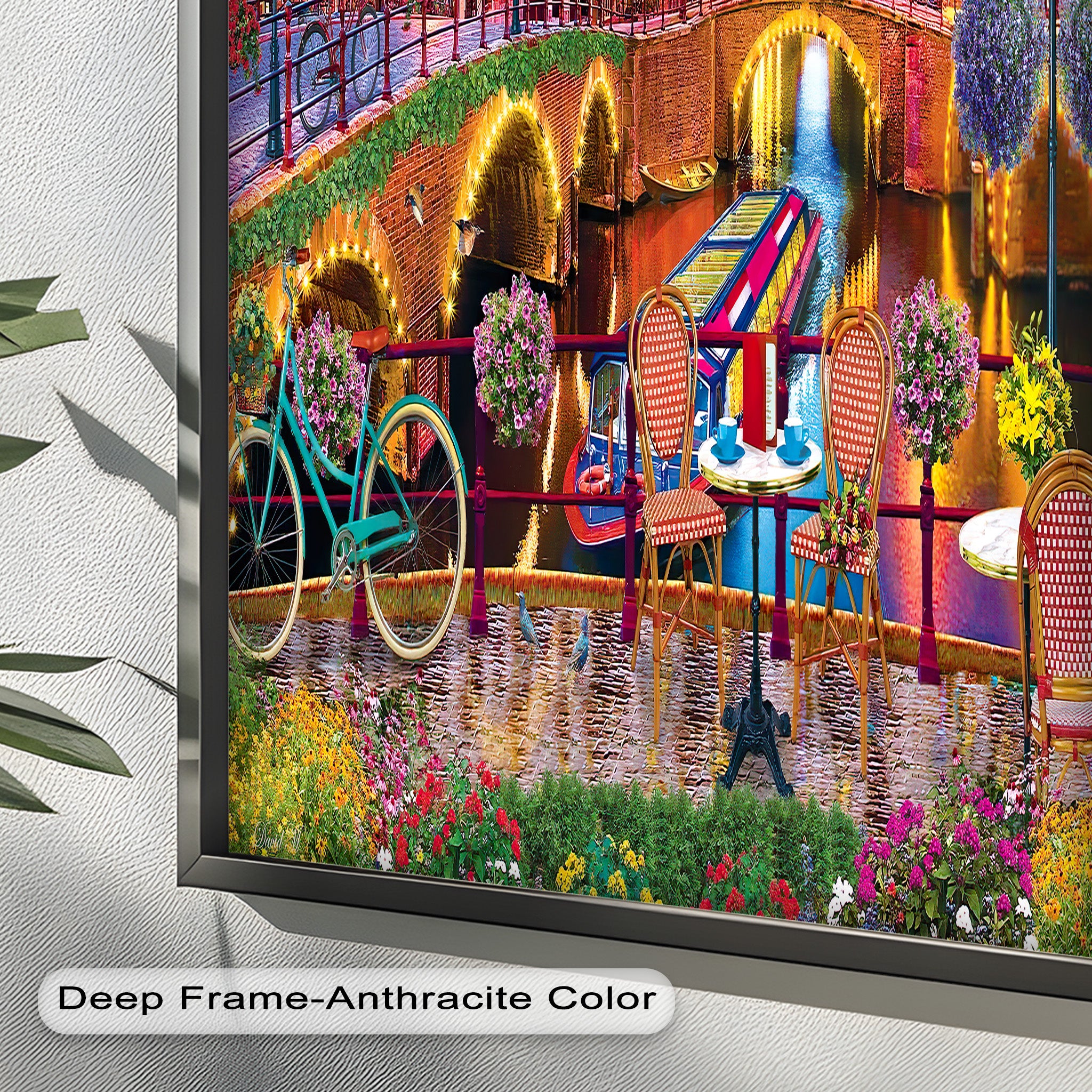 Stunning Amsterdam Sunset Oil Painting - Vibrant Cityscape Wall Art for Living Room & Office Decor