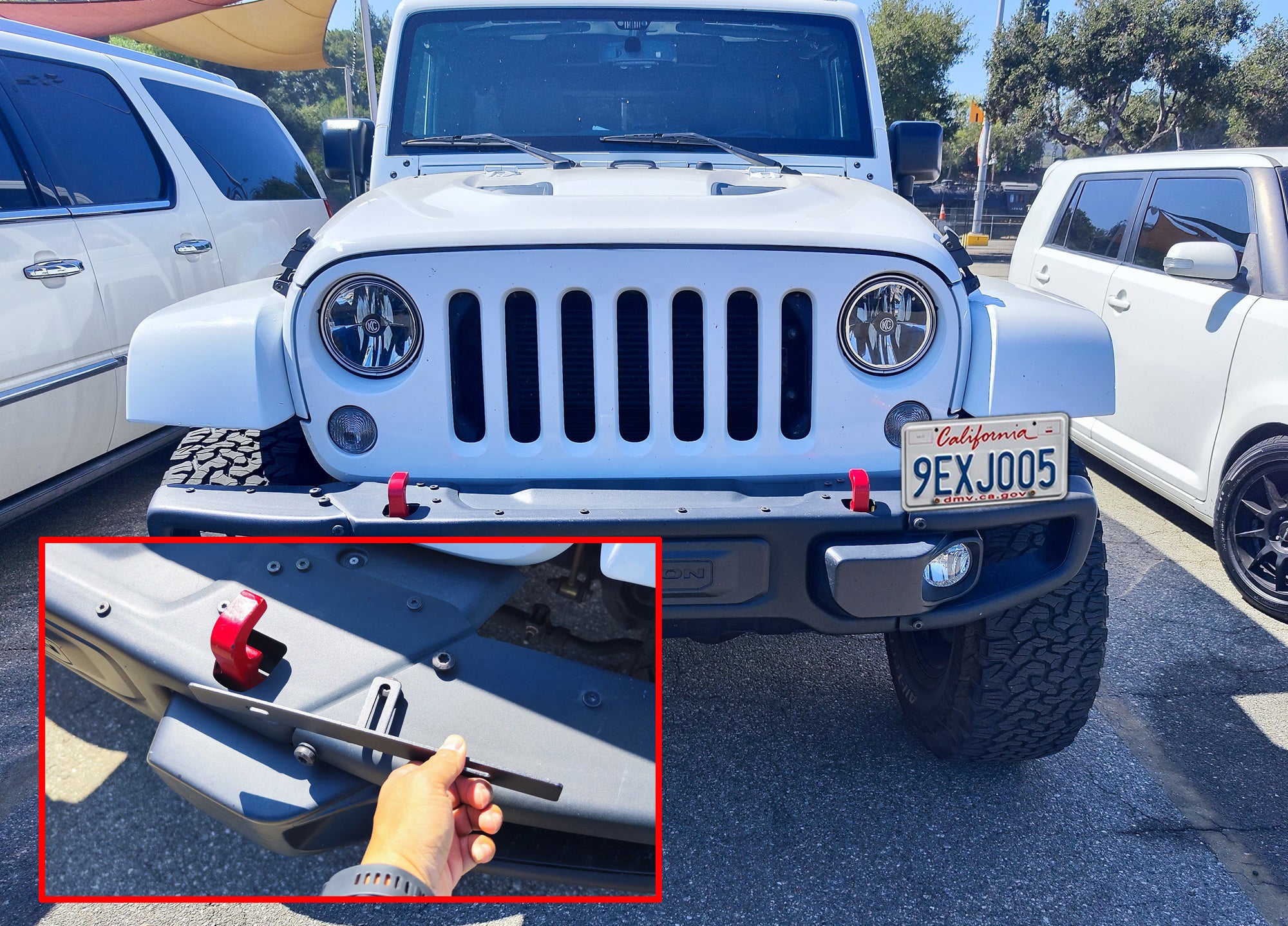 EZ Mount License Plate Relocation Bracket for Jeep Wrangler & Ford Bronco/F150/F250 - Off-Road & Street Legal Solution for Front Bumper Customization