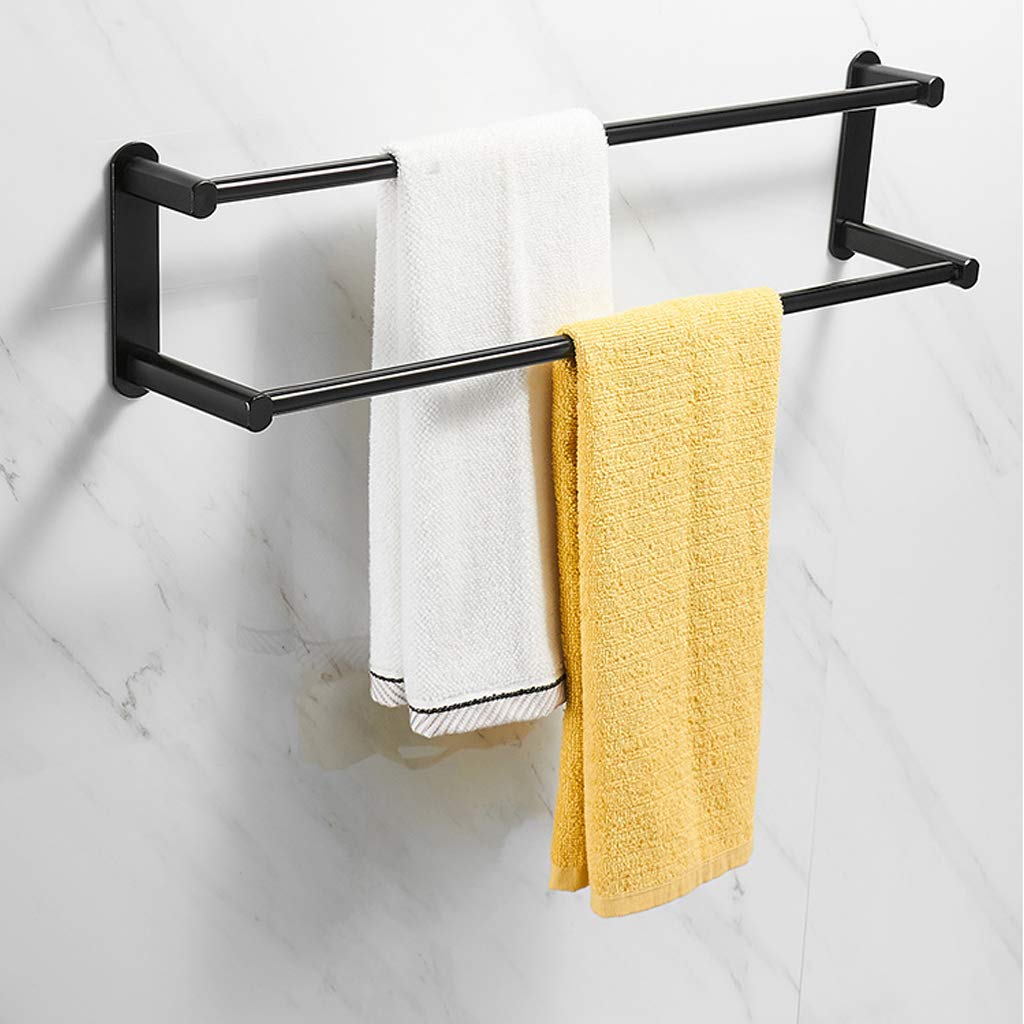 Foldable Wall Mounted Double Towel Holder with Towel Bar - Polished 304 Stainless Steel Bathroom Shelf for Hotel, Home & Spa - Durable & Rustproof Towel Rack for Bath, Kitchen & Laundry Room Organization
