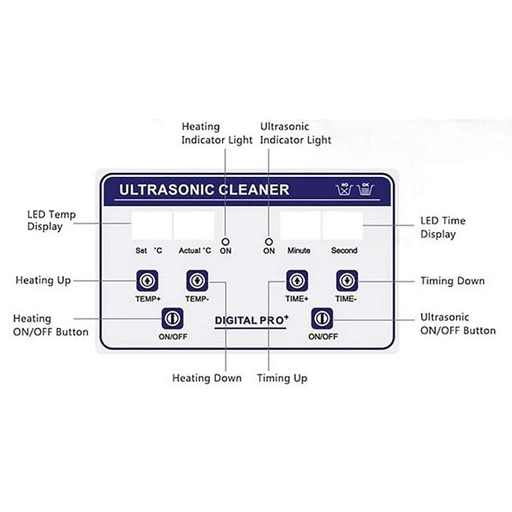 ATO 2L Ultrasonic Cleaner with Timer & Heater - 110V Portable Jewelry Cleaner for Glasses, Watches, Dentures - Perfect for Home & Professional Jewelry Cleaning
