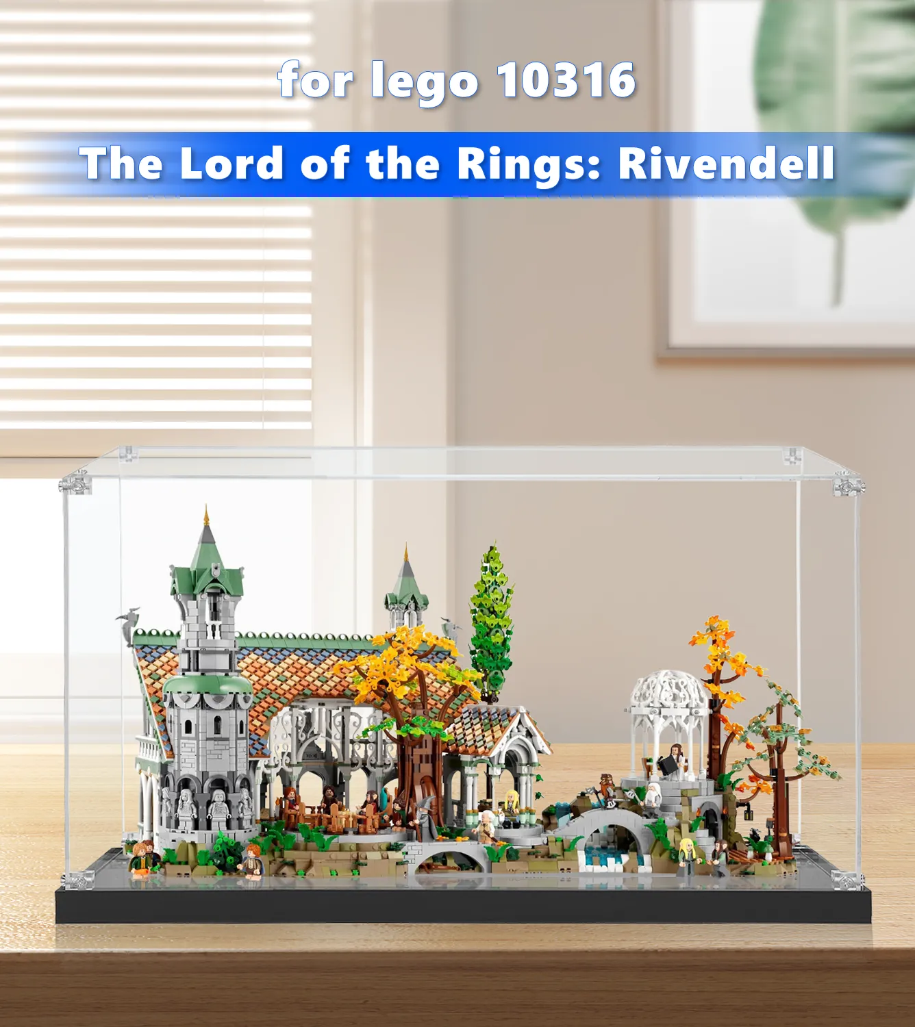 LEGO® Icons The Lord of The Rings Rivendell™ 10316 Display Case - Clear Acrylic Showcase for Collectible LEGO Set - Perfect for Home Decor, Office Display & Gift for LOTR Fans