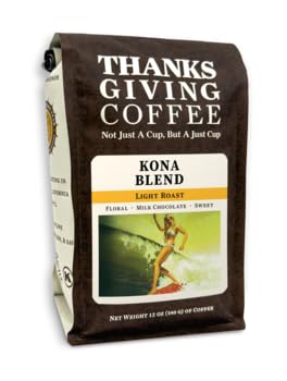 Premium Kona Blend Light Roast Whole Bean Coffee - 5lb Bag for Thanksgiving & Holiday Gifts | Fresh Aromatic Coffee for Home Brewing & Office Use