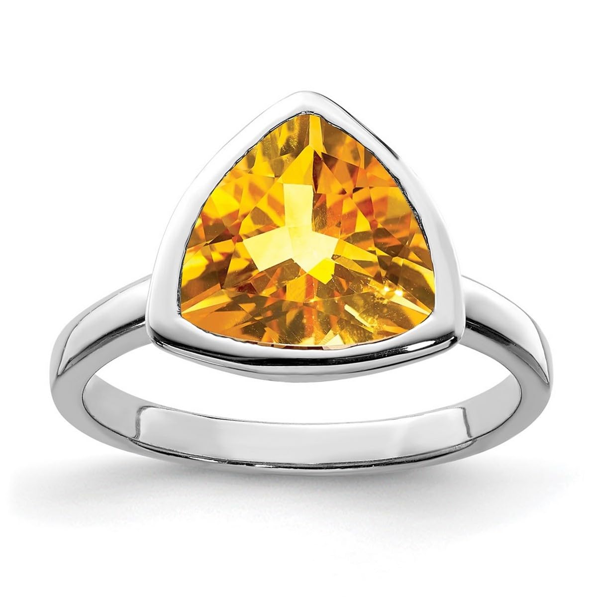 925 Sterling Silver Citrine Ring for Women - 2mm Wide Dainty Stackable Band, Elegant Birthstone Jewelry for Everyday Wear, Gift for Her, Anniversary, Birthday, or Special Occasions