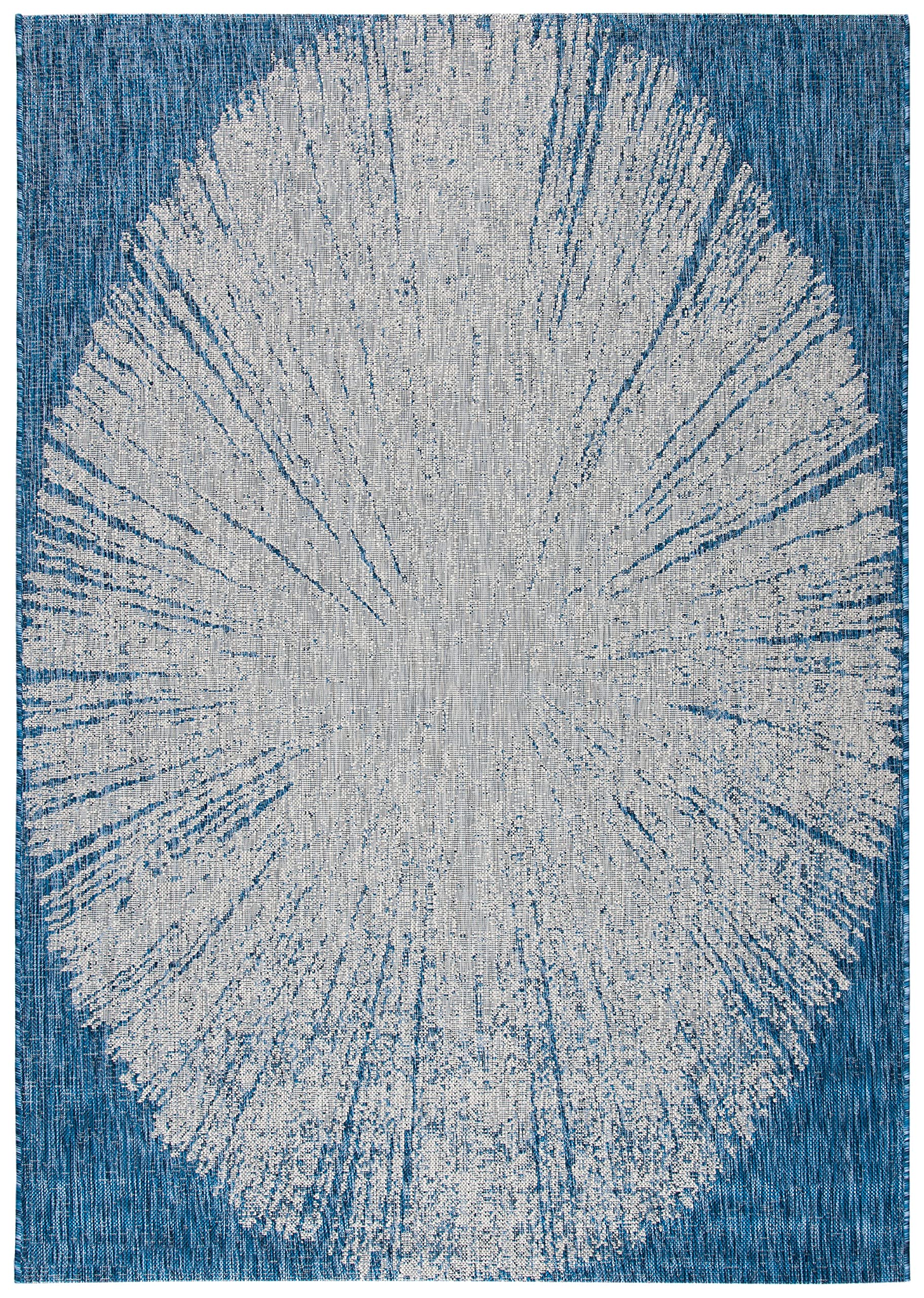 SAFAVIEH Courtyard Collection 9' x 12' Navy/Grey Indoor Outdoor Waterproof Rug - Easy to Clean, Durable for Patio, Backyard, Mudroom, Deck & Poolside Use