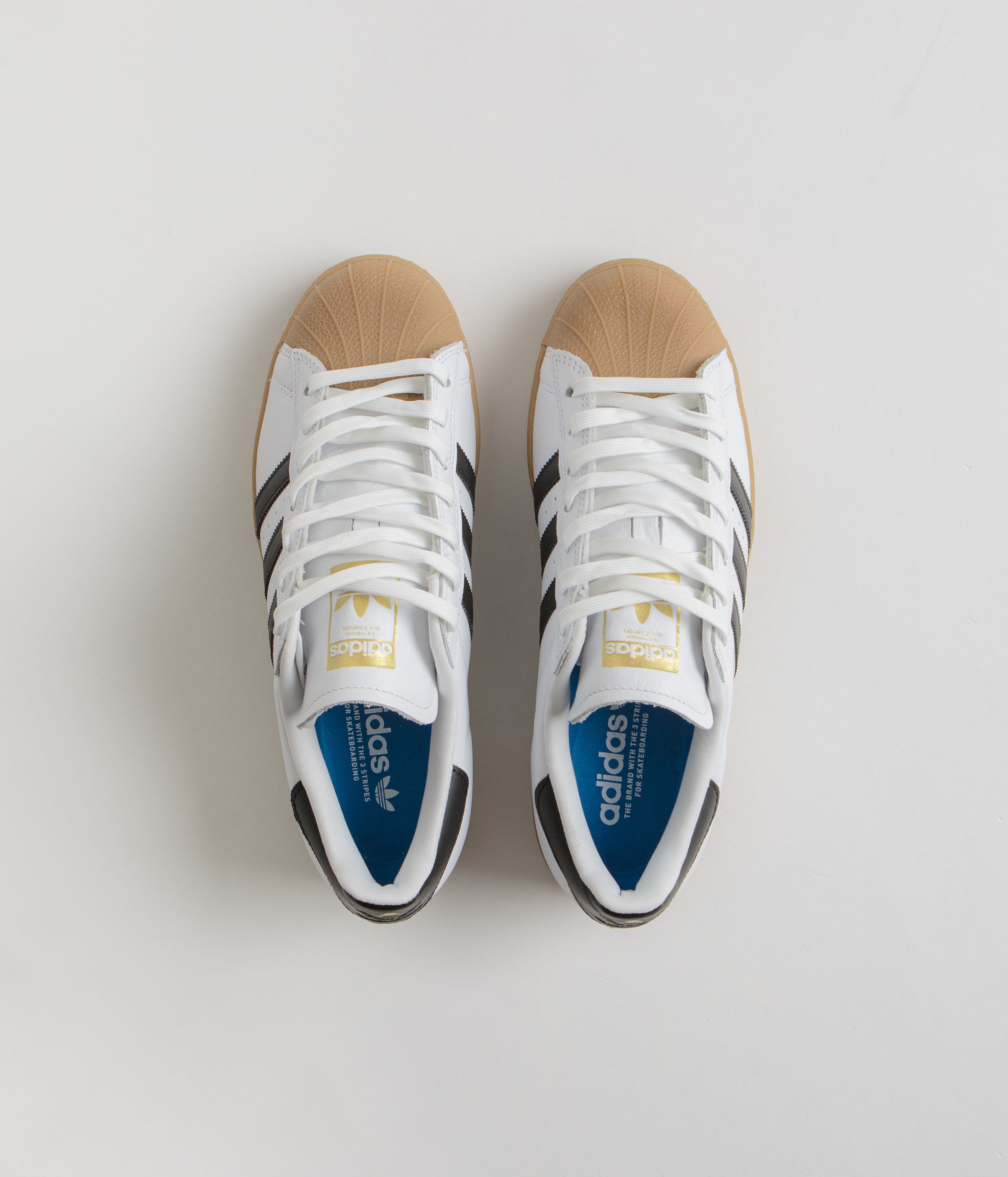 Adidas Superstar ADV Sneakers for Men & Women - White, Black & Gum Sole - Classic Casual & Streetwear Shoes for Everyday Wear, Gym & Fashion Outfits