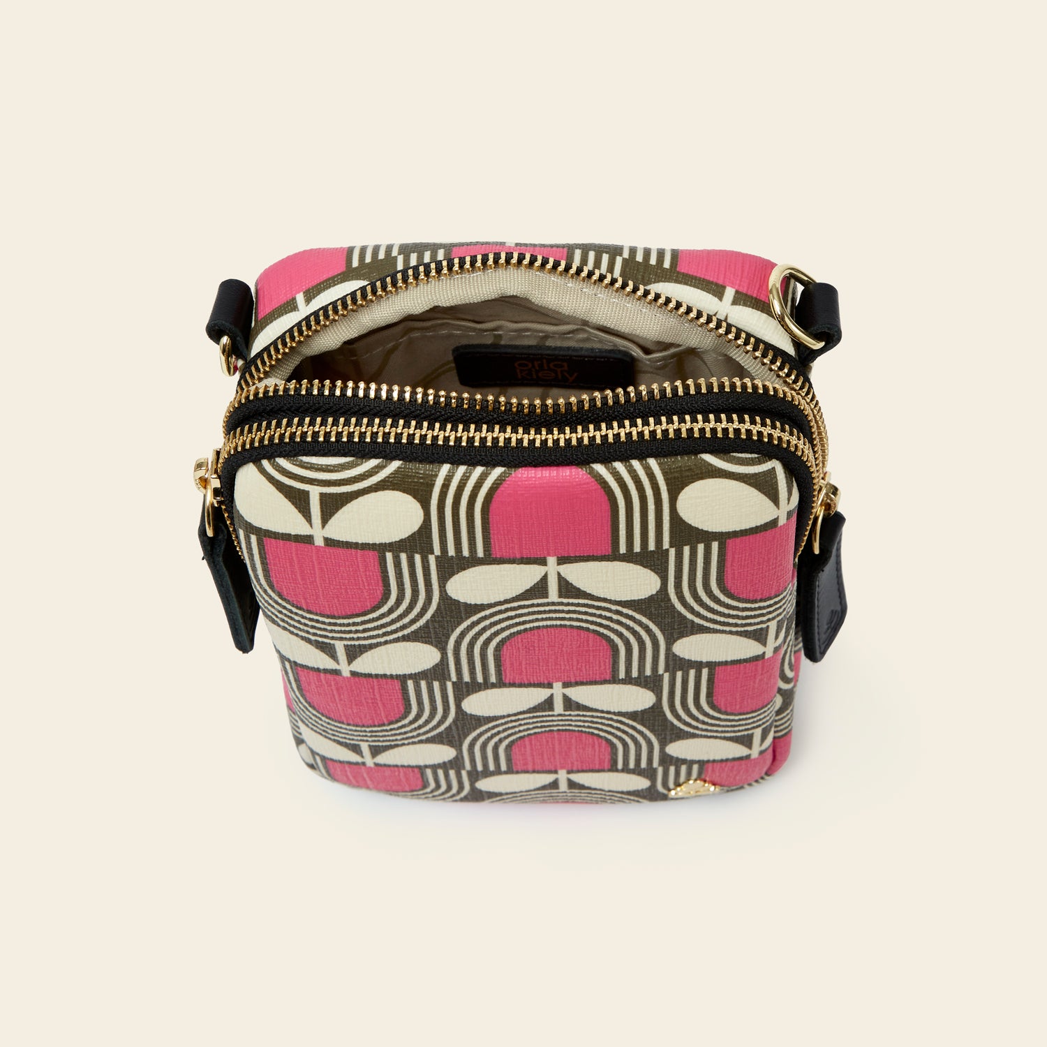 Stylish Tall Duo Crossbody Bag with Striped Tulip Fuchsia Design - Perfect for Work, Travel & Everyday Use
