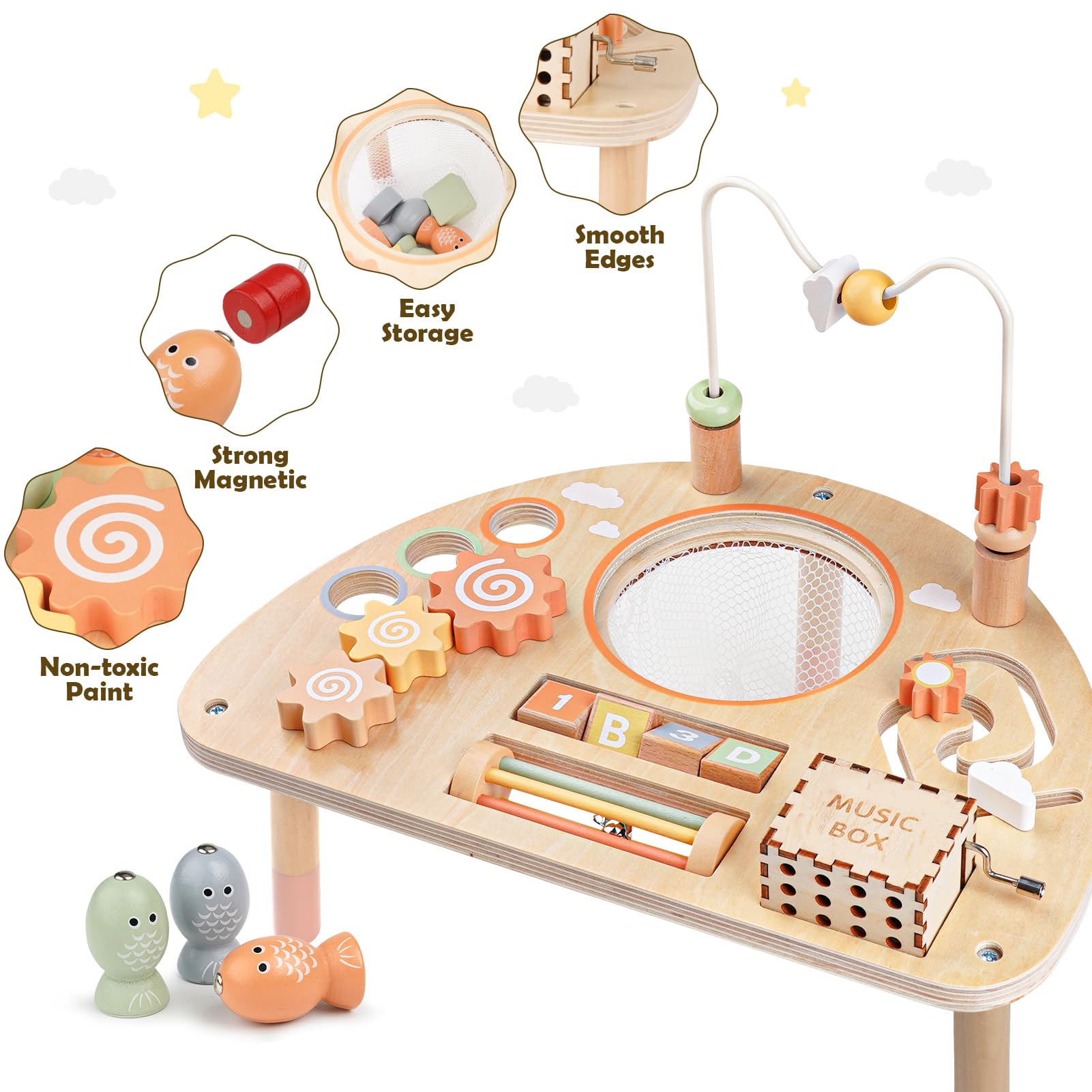 Montessori Wooden Activity Table for 1-3 Year Olds - 8-in-1 Sensory Play Table for Toddlers, Learning Toys for Babies 12-18 Months - Perfect 1st Birthday & Christmas Gift for Boys & Girls | Ideal for Early Childhood Development & Interactive Playtime at Home