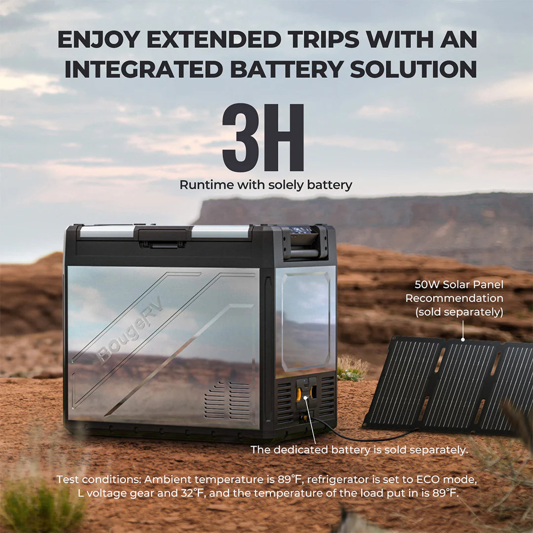 BougeRV Rocky 12V Dual Zone Portable Car Refrigerator - Perfect for Camping, Road Trips & Outdoor Adventures