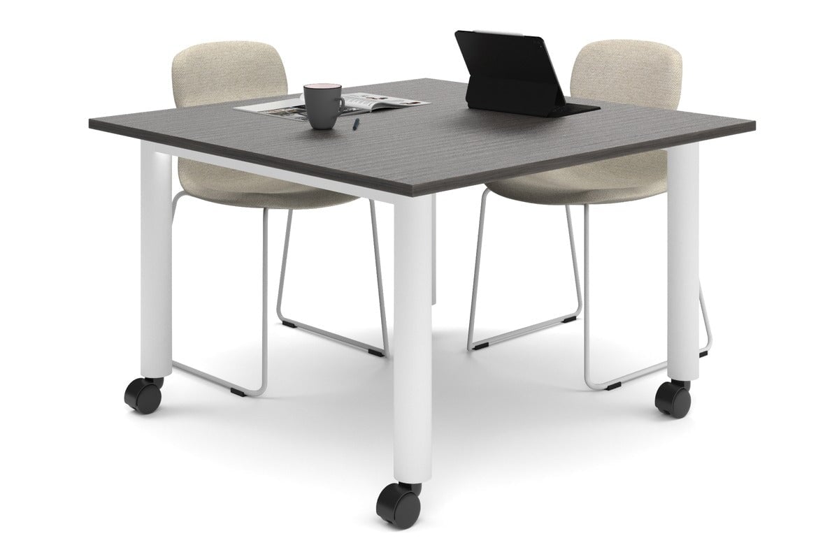 Quadro 80mm Cylinder Leg Mobile Meeting Table - 1200L x 1200W - Adjustable Height Conference Table for Office, Meeting Room & Coworking Space - Perfect for Team Collaboration & Business Meetings