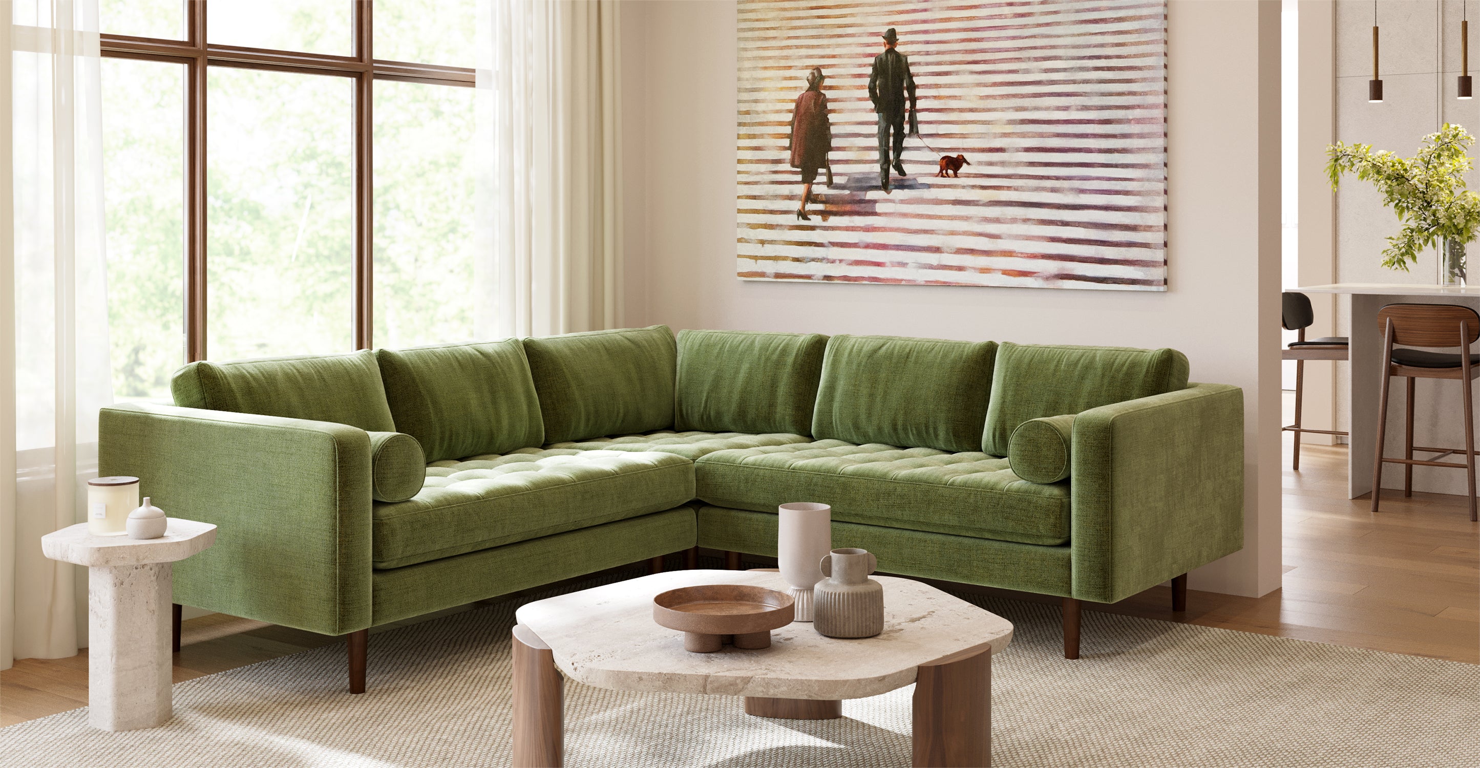 Luxury Napa Velvet Corner Sectional Sofa - Modern L-Shaped Couch for Living Room, Home Theater & Lounge Areas - Soft & Durable Upholstered Furniture for Family Gatherings & Relaxation