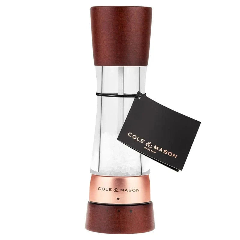 Cole & Mason Premium Salt Mill - Rose Gold & Chestnut Finish | Adjustable Grinder for Gourmet Cooking, Perfect for Kitchen & Dining Table Gifts