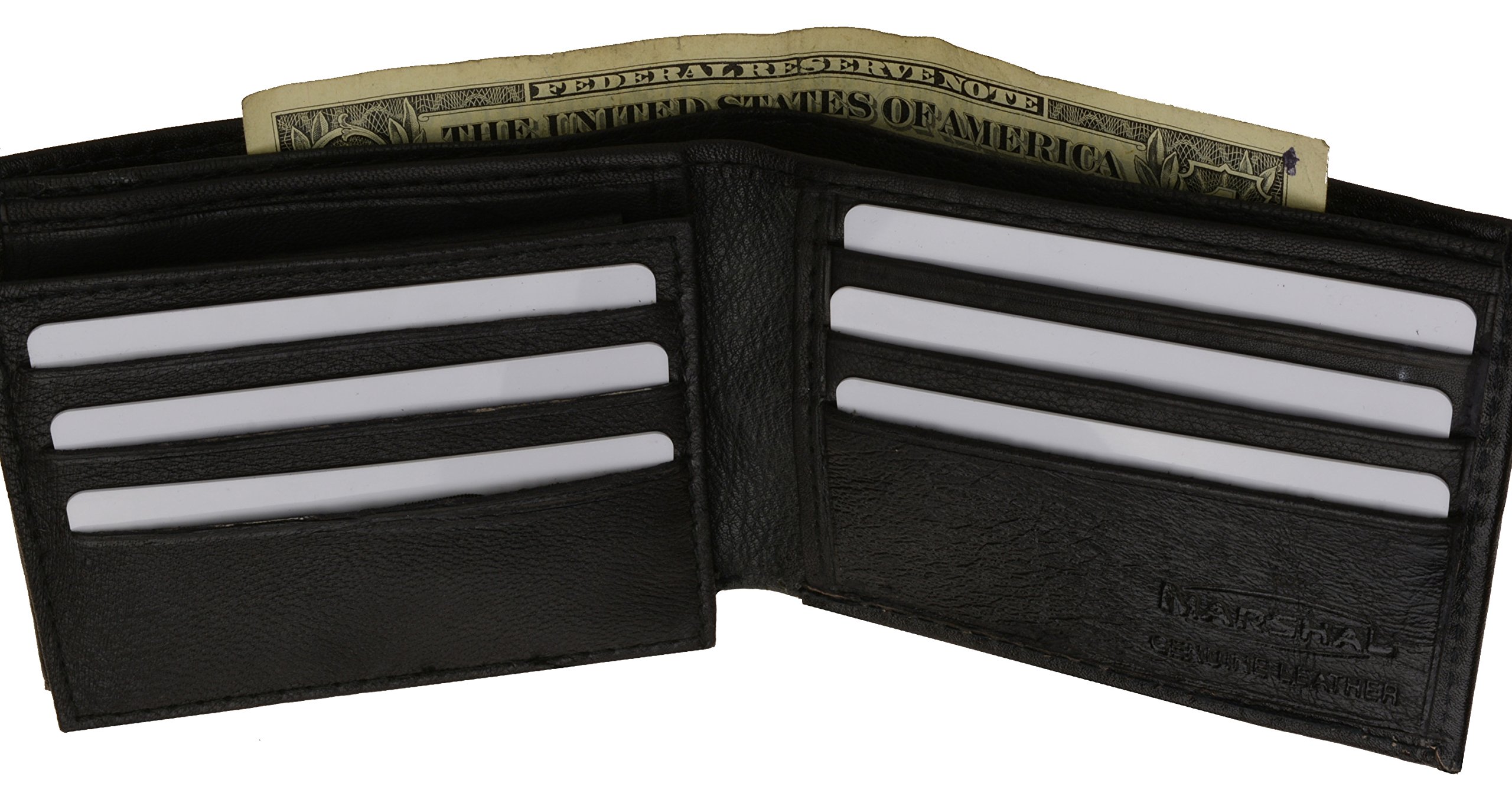 100% Genuine Leather Men's Wallet & Card Holder - Slim RFID Blocking Bifold Wallet for Men - Perfect for Everyday Use, Travel, and Business (Black #1143)