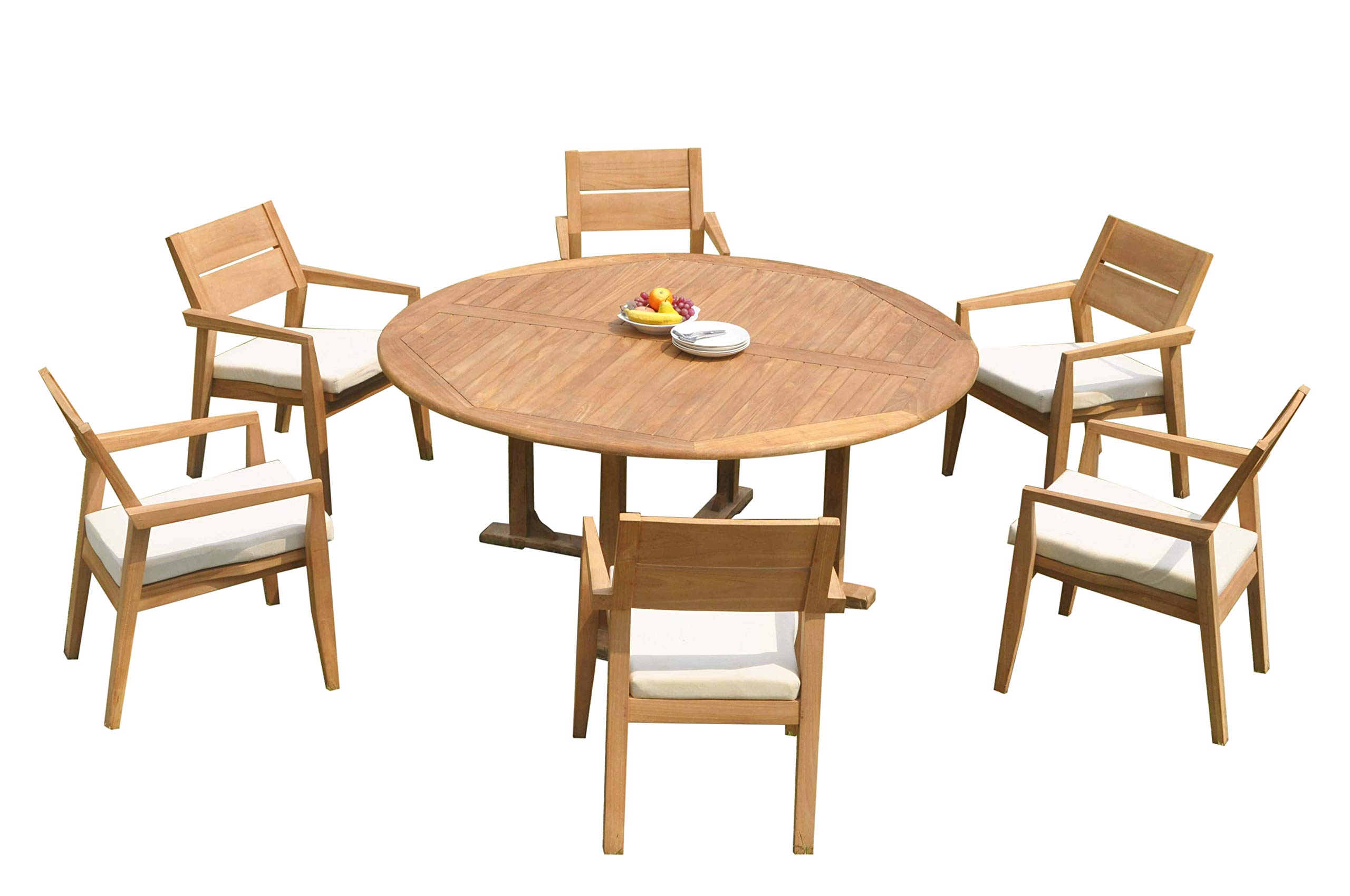 Premium 7-Piece Outdoor Teak Patio Dining Set - 72