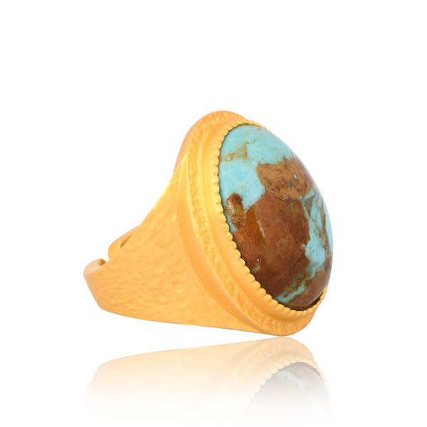 Blue Lagoon Statement Ring - Turquoise Gemstone Jewelry for Women | Elegant Boho Fashion Accessory for Parties, Weddings & Everyday Wear