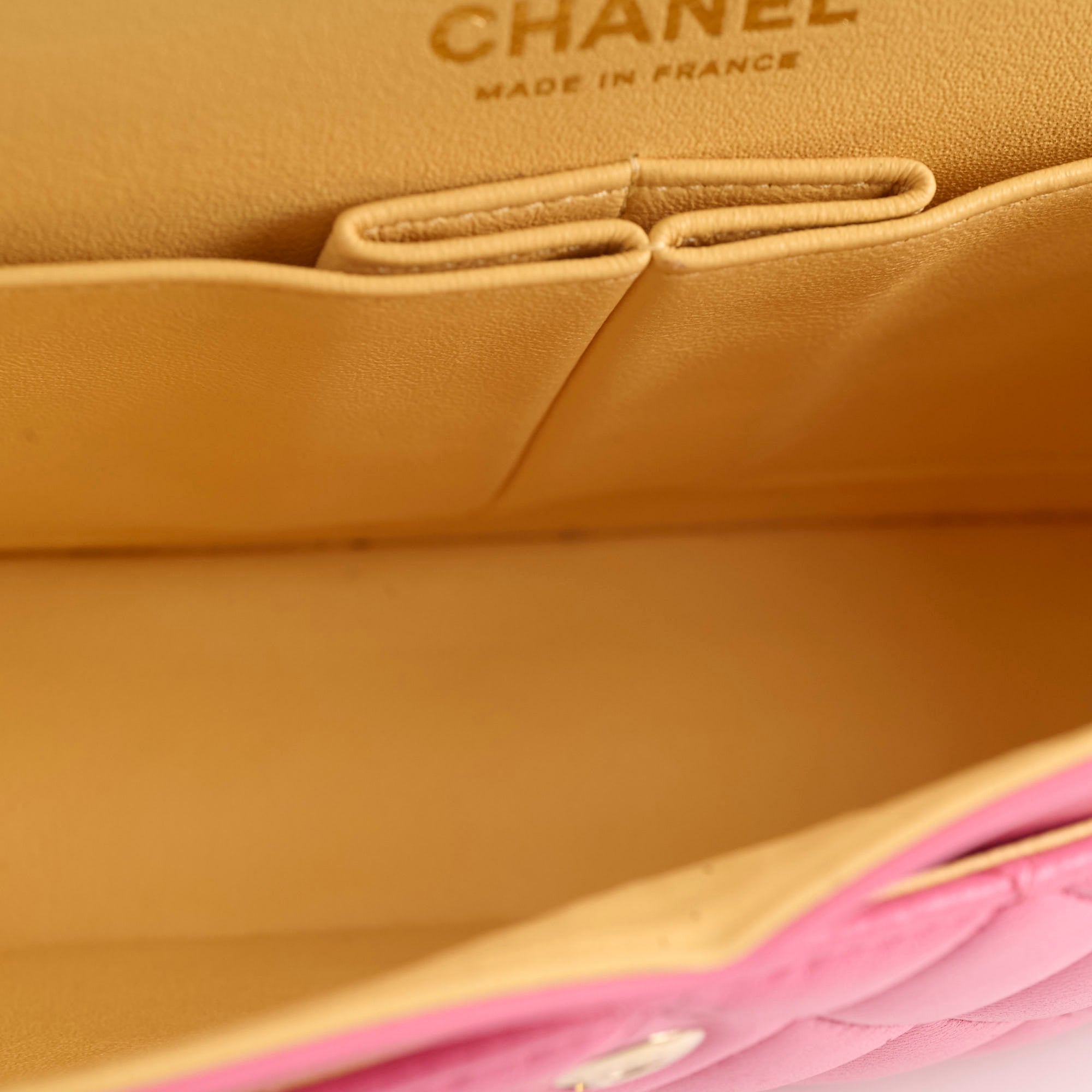 Chanel Small Double Classic Flap Bag in Pink & Yellow | Luxury Designer Crossbody Purse for Women | Perfect for Date Night & Special Occasions