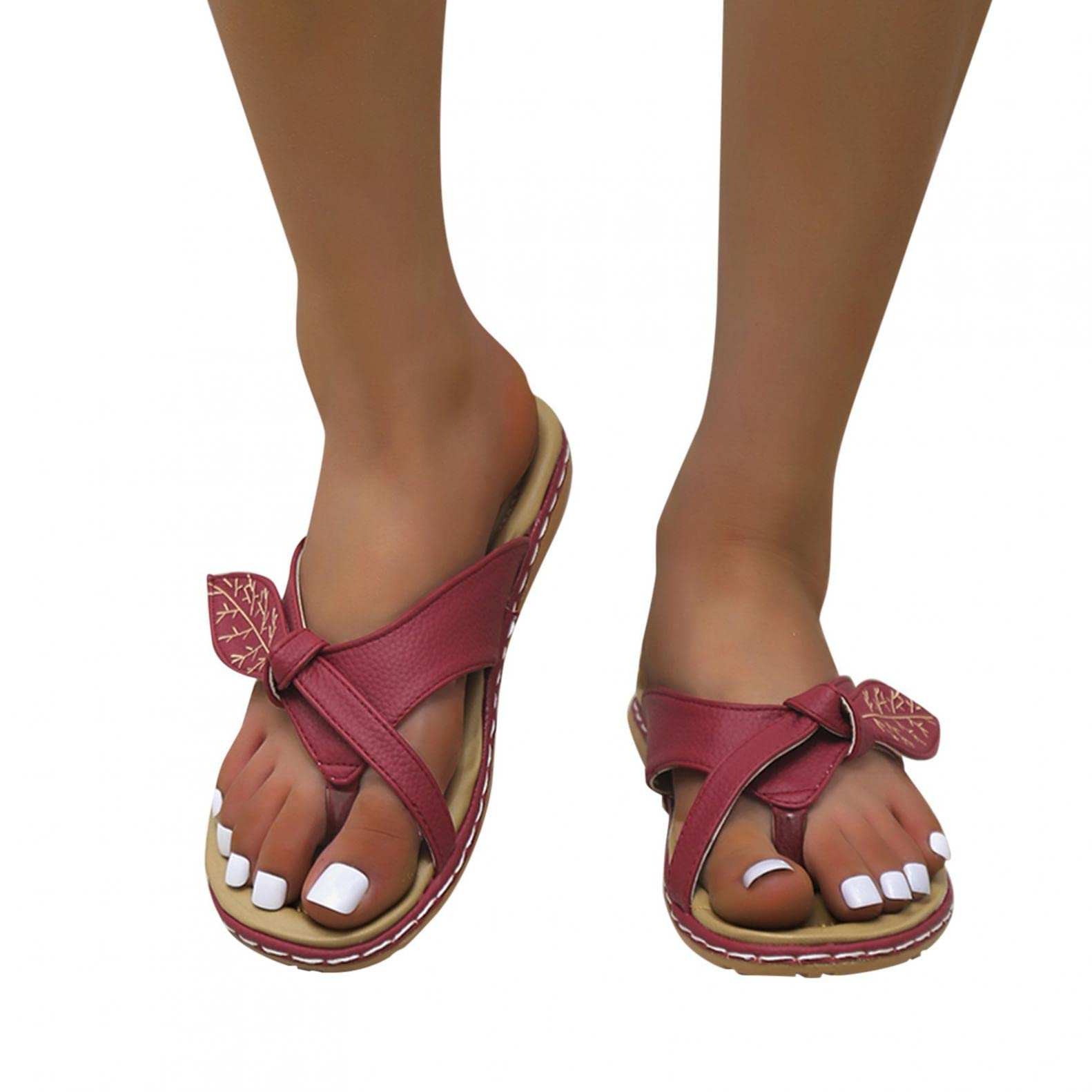 Women's Comfortable Walking Sandals with Arch Support - Summer Casual Wedge Sandals for Flat Feet - Perfect for Beach, Travel & Everyday Wear