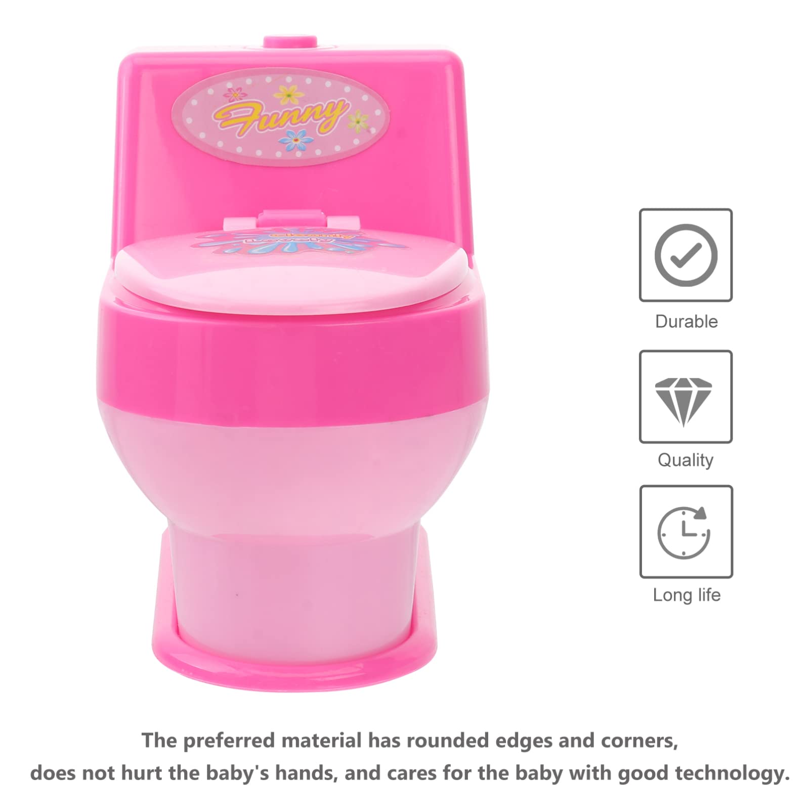 STOBOK Mini Toilet Toy - Electric Commode Pretend Play Toy for Kids, Miniature Simulation Bathroom Toy (11.5x7.2x10cm, Battery Not Included) - Perfect for Role Play, Dollhouse Accessories & Bathroom-Themed Pretend Games