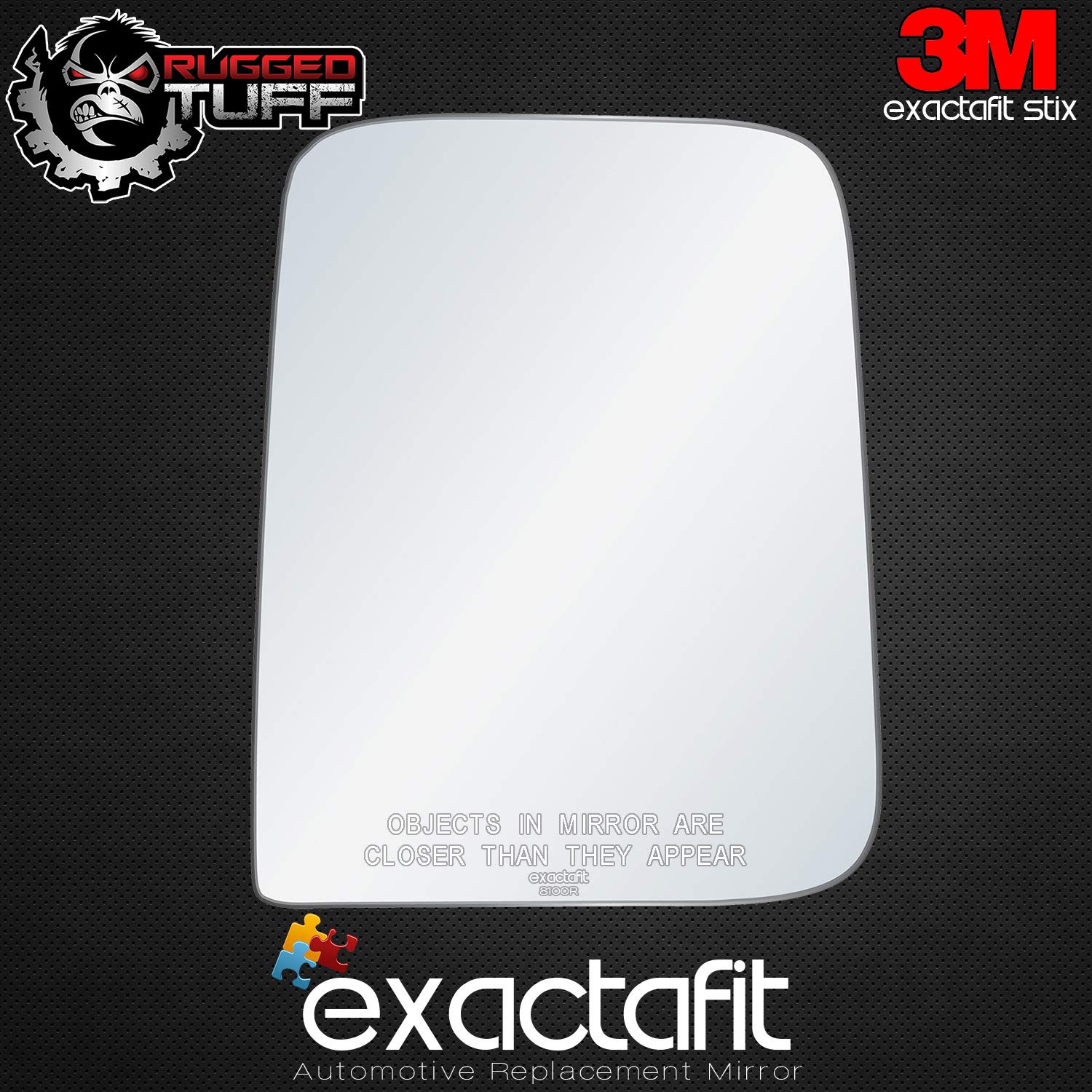 ExactaFit 8100R Passenger Side Mirror Glass Replacement for 1987-2002 Jeep Wrangler & 1997-2002 Jeep TJ - Exact Fit, Easy Installation, Durable OEM Quality - Perfect for Off-Roading, Daily Commuting & Vehicle Restoration