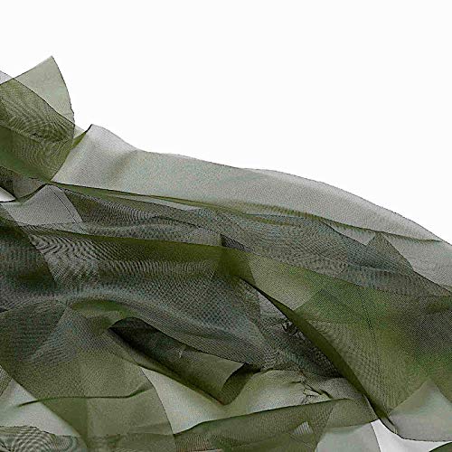 50 Pack Olive Green Premium Curly Chiffon Chair Covers with Sashes - Elegant Wedding, Party & Reception Decorations - Perfect for Banquets, Bridal Showers & Formal Events