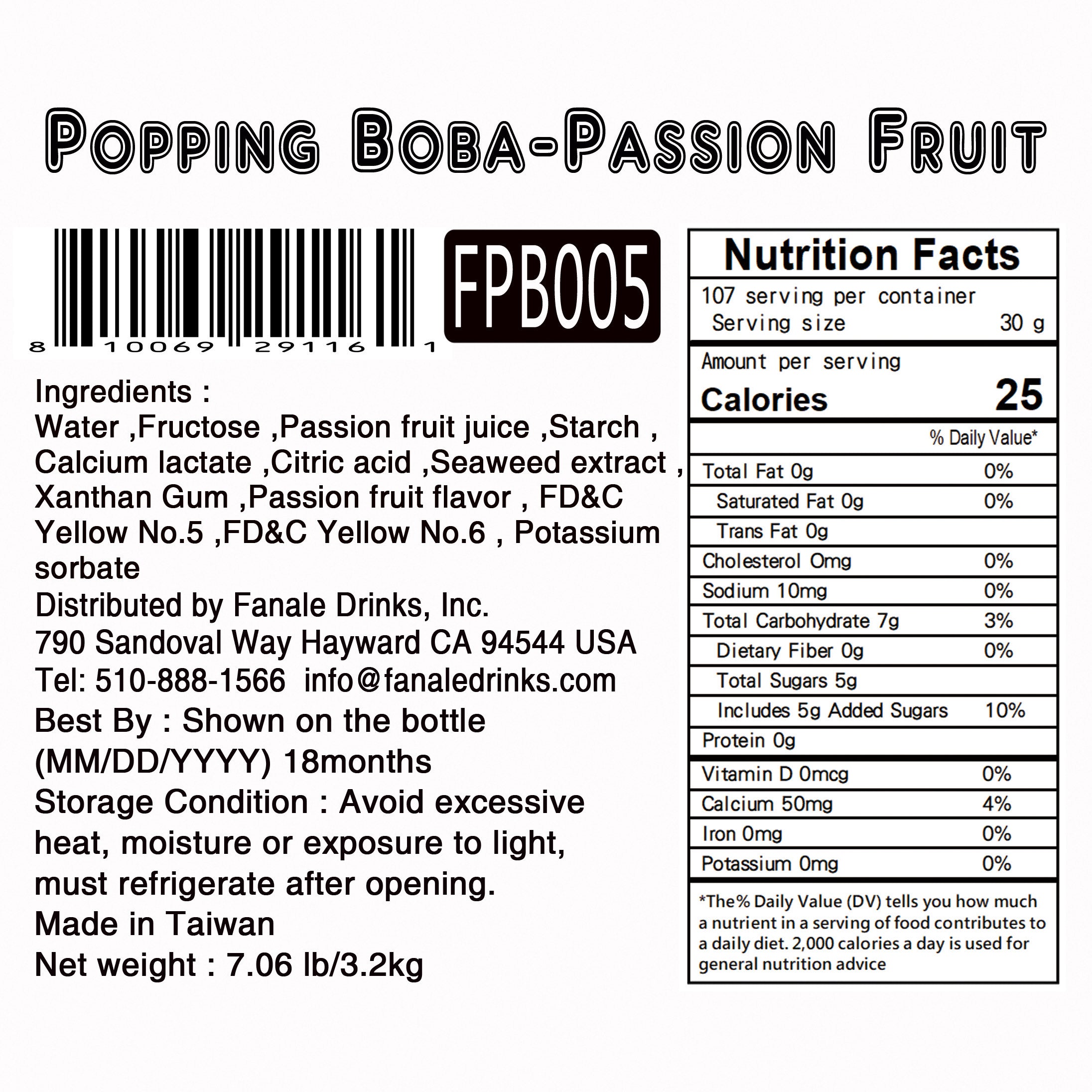 Popping Bursting Boba Juice Balls - Passion Fruit Flavor | Chewy Tapioca Pearls for Bubble Tea, Desserts & DIY Drinks | Fun Topping for Smoothies, Yogurt & Snacks