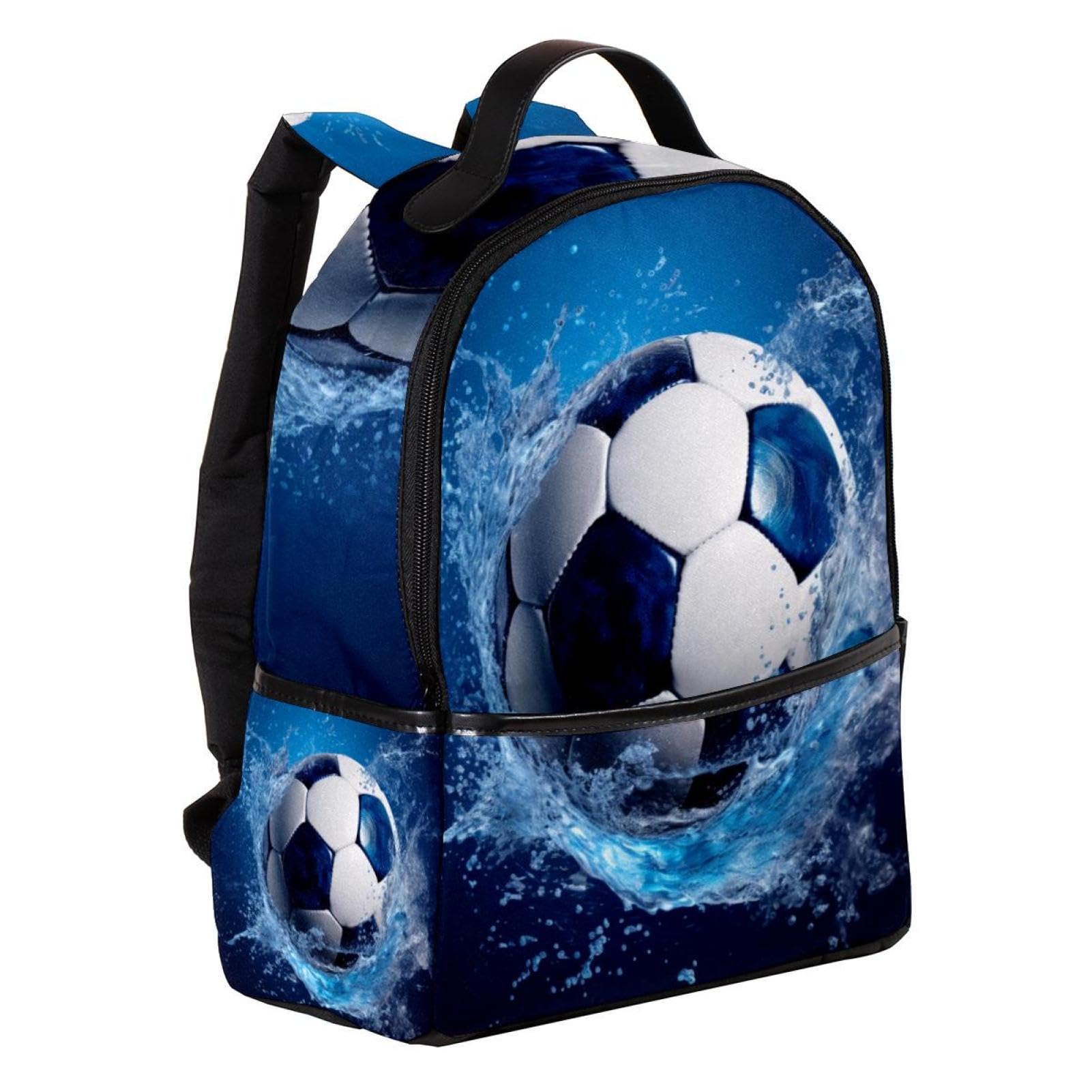 Men's & Women's Travel Backpack - Waterproof Blue Ocean Design for Hiking, Camping & Daily Commute | Durable Football Inspired Backpack for Outdoor Adventures & Work