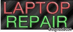 Laptop Repair Neon Sign - 485 Clear Plexiglass Backlit Sign for Computer Shop, Tech Store & Gaming Room Decor