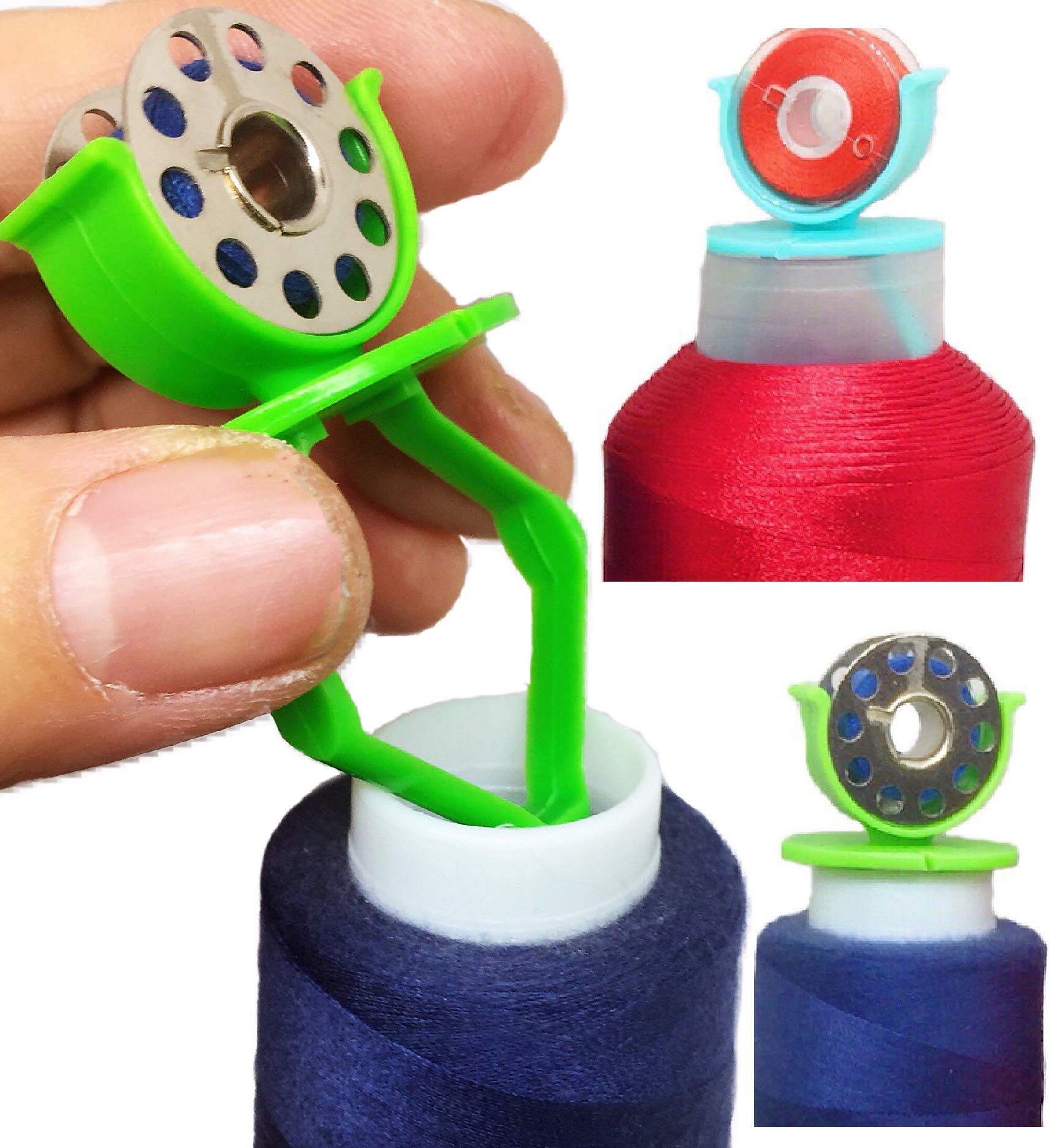 PeavyTailor 20-Pack Small Sewing Bobbin Clips - Colorful Thread Holder & Accessory Tool #7 for Quilting, Embroidery & Crafting Projects