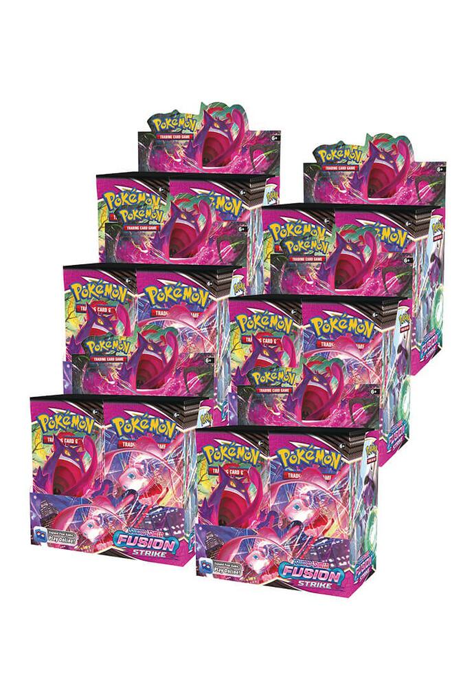 Fusion Strike Booster Box Sealed Case (6 Boxes) - Pokemon TCG Collectible Cards for Battles, Trading & Display