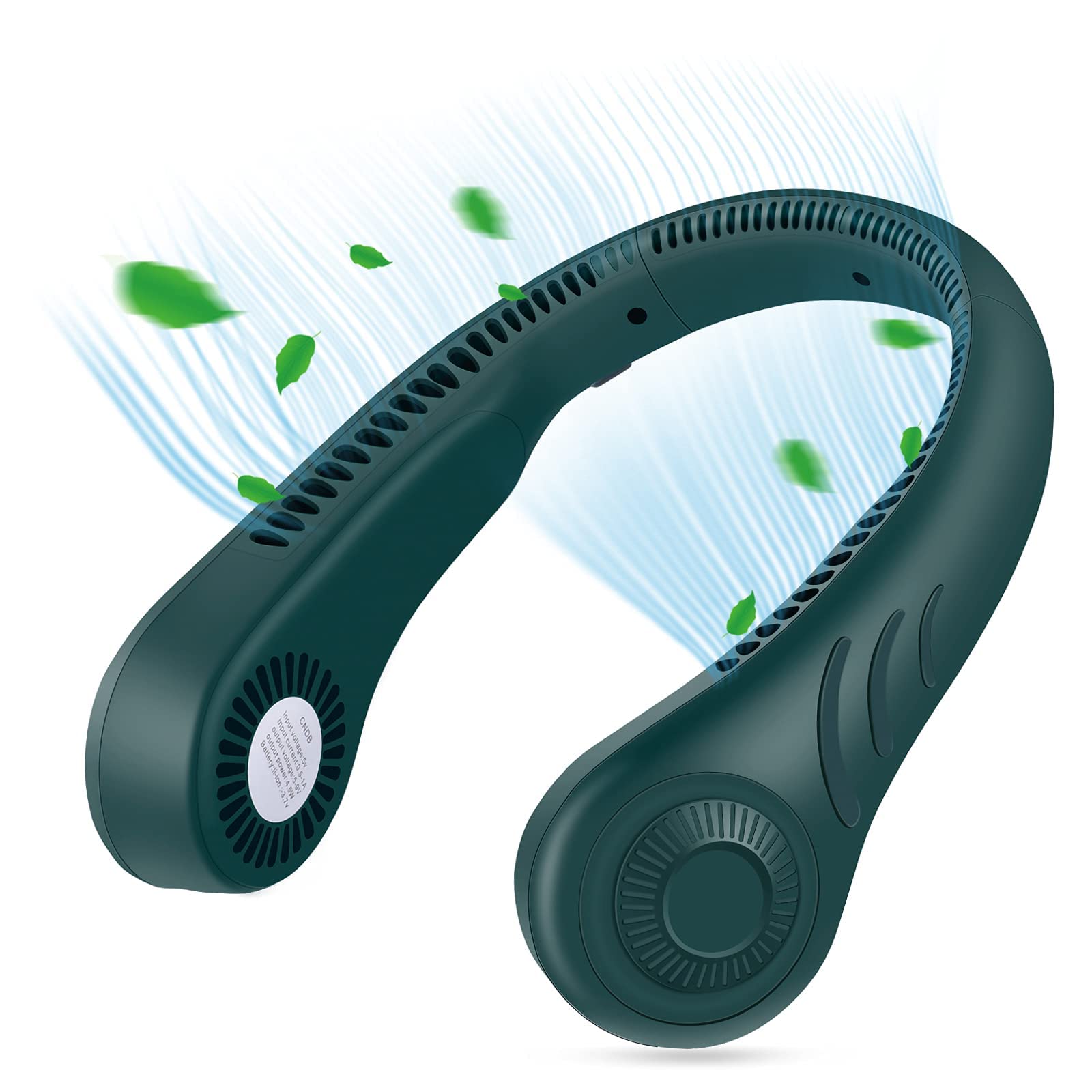 Portable Neck Fan - Strong Wind, Adjustable 360° Cooling, Ultra Quiet No Blade Design | No Hair Tangling, Even Airflow, Non-Slip Material | Fast Charging & Long Battery Life | Perfect for Outdoor Sports, Travel, Office & Home Use