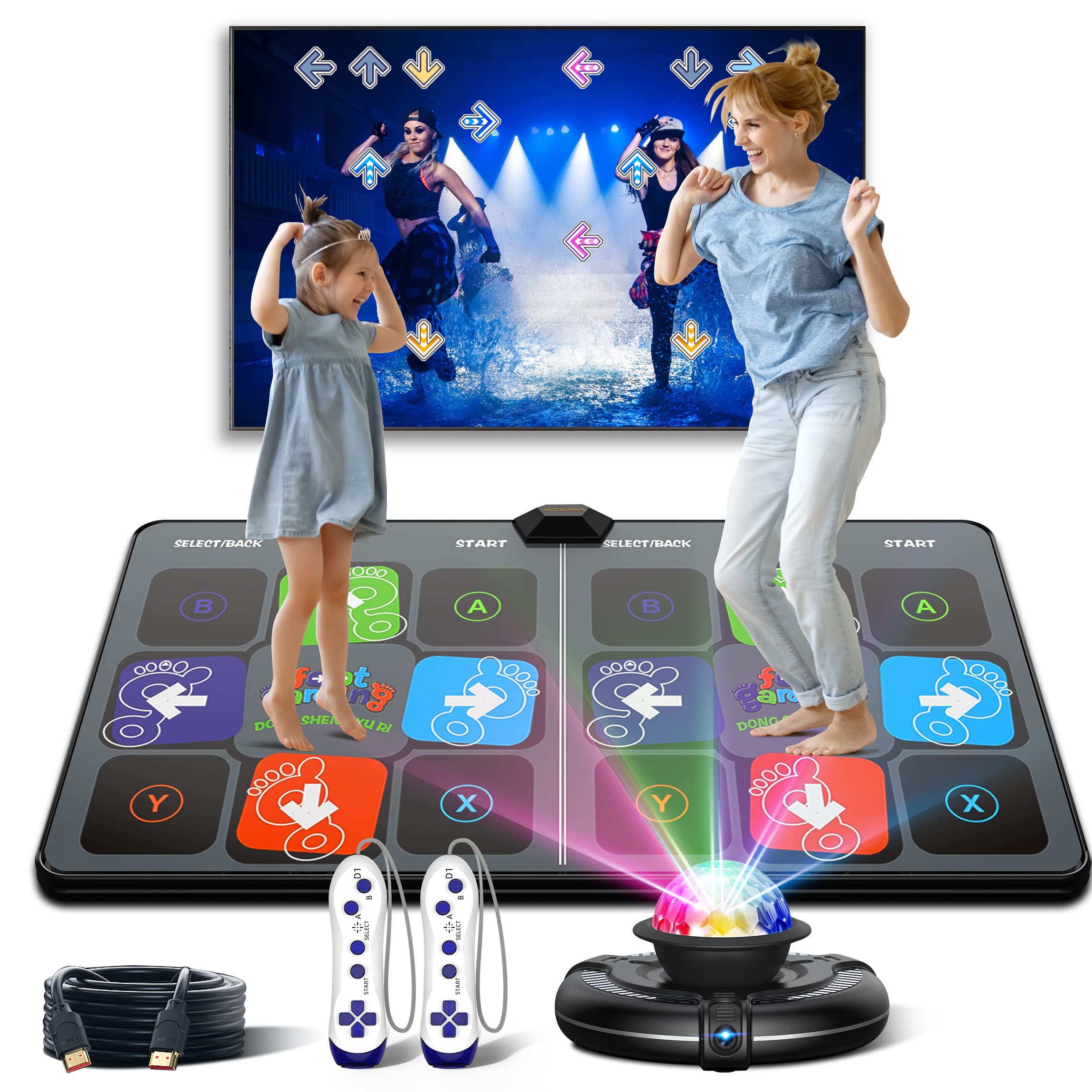 LATIMERIA Double User Electronic Dance Mat with HD Camera, Wireless Handle & Non-Slip Pad for Yoga, Fitness & Multi-Function Gaming, HDMI Interface for TV - Perfect for Family Fun & Home Workouts