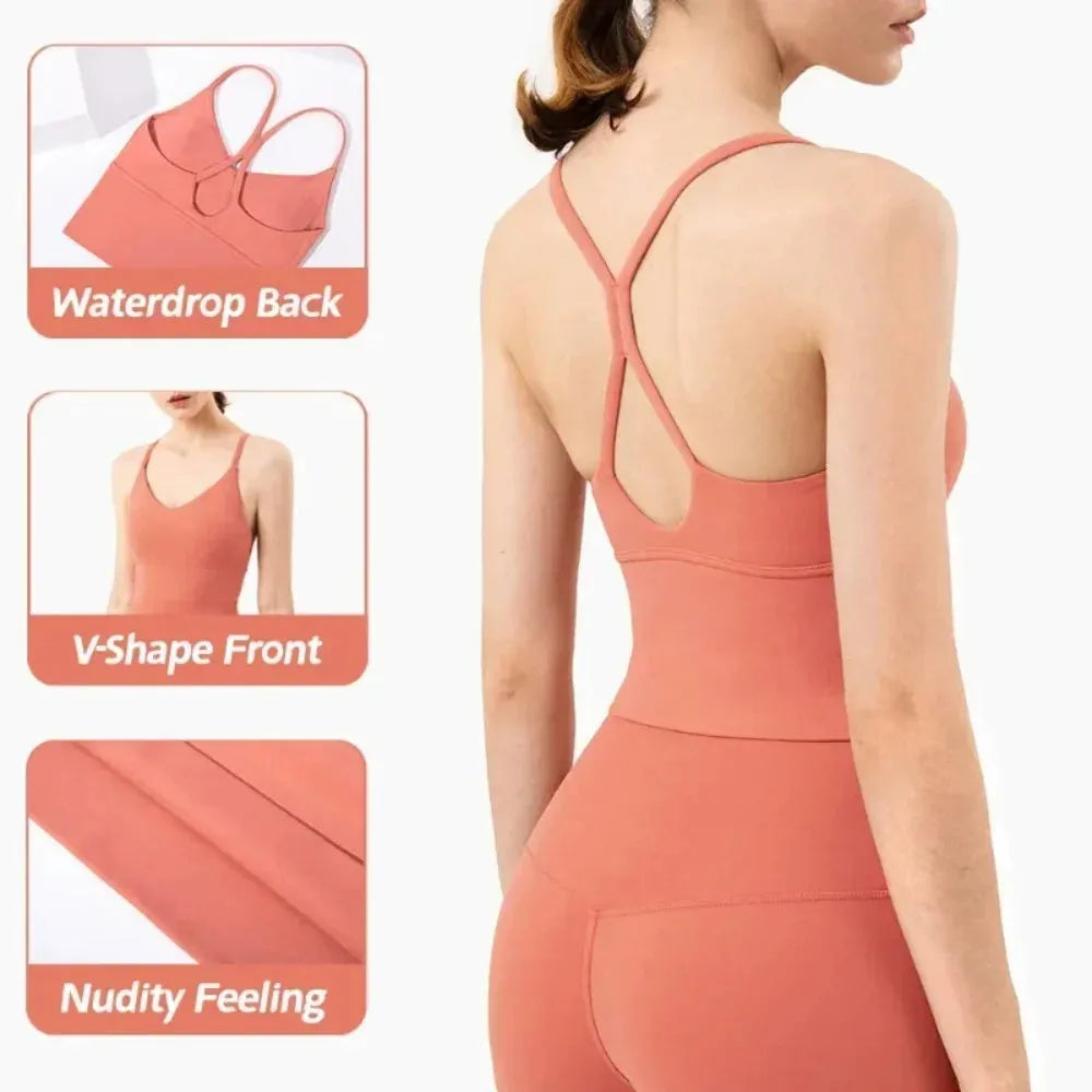 Women's Sports Bra and Leggings Set - Naked Feeling Gym Workout Outfit | Breathable Yoga Fitness Clothing for Running, Pilates & Home Exercises