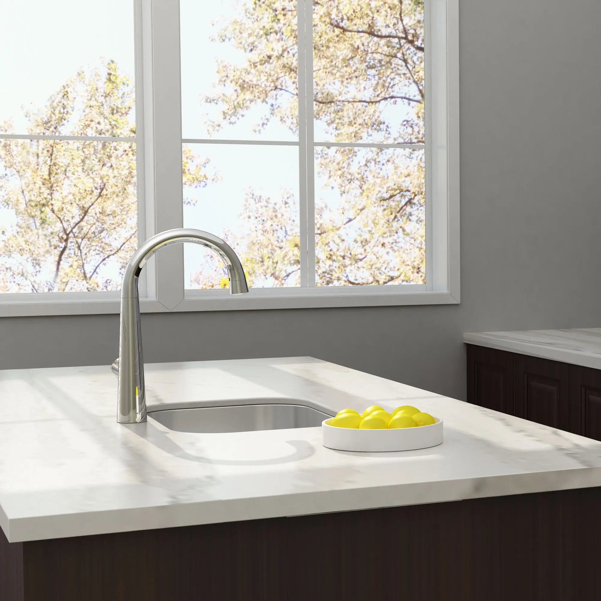 Edgewater® Single Handle Pull Down Kitchen Faucet with 3 Spray Modes - 1.8 GPM (6.8 L/min) High Arc Brushed Nickel - Perfect for Modern Kitchens & Busy Home Chefs