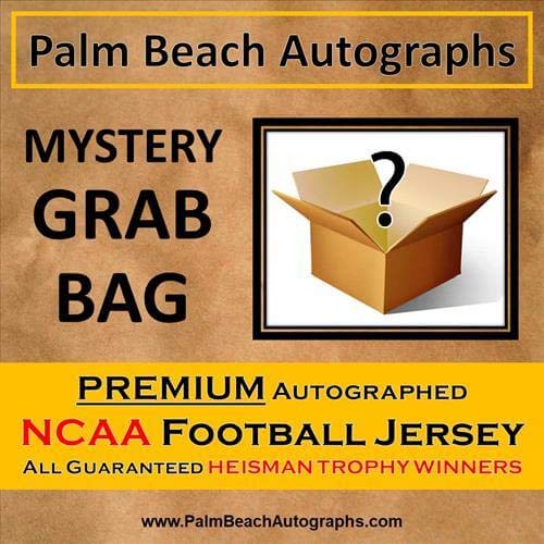 MYSTERY GRAB BOX - Authentic NCAA Autographed Jerseys Collection - All Heisman Trophy Winners - Perfect for Sports Memorabilia Collectors & Football Fans Gifts