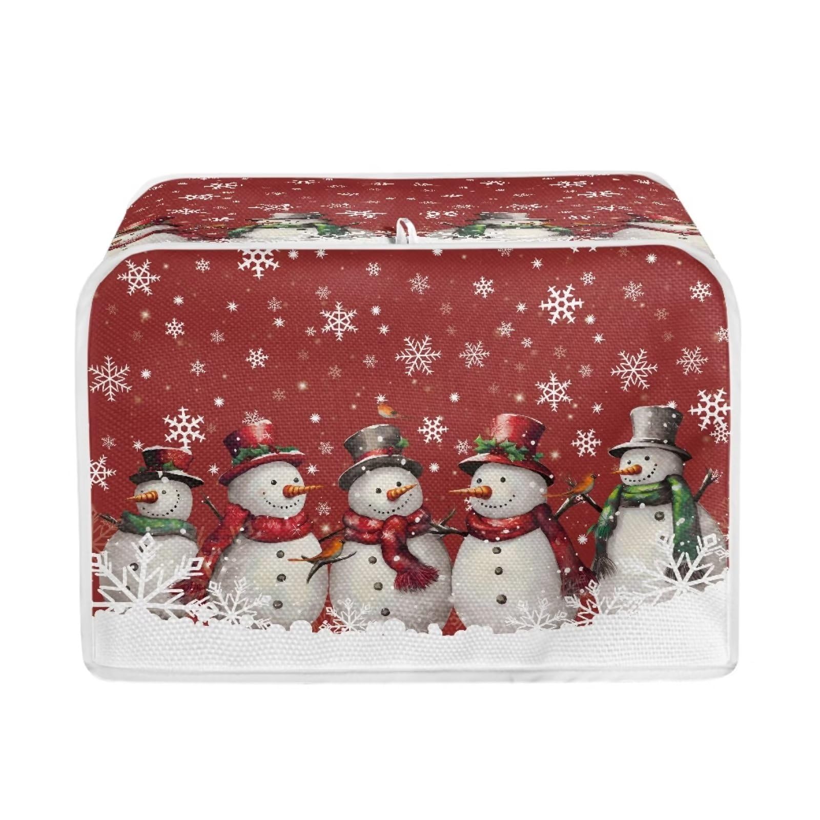 Christmas Snowman Printed Bread Machine Cover, 4 Slice Toaster Cover, Anti-Dust Kitchen Appliance Protector for Baking Accessories, Perfect for Holiday Kitchen Decor
