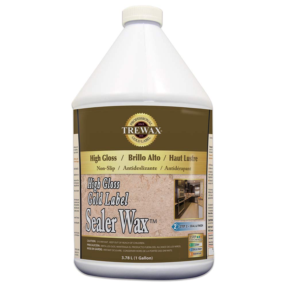 Trewax Professional Gold Label High-Gloss Floor Sealer – 1 Gallon for Wood, Concrete & Tile Floors – Ideal for Homes, Offices & Commercial Spaces