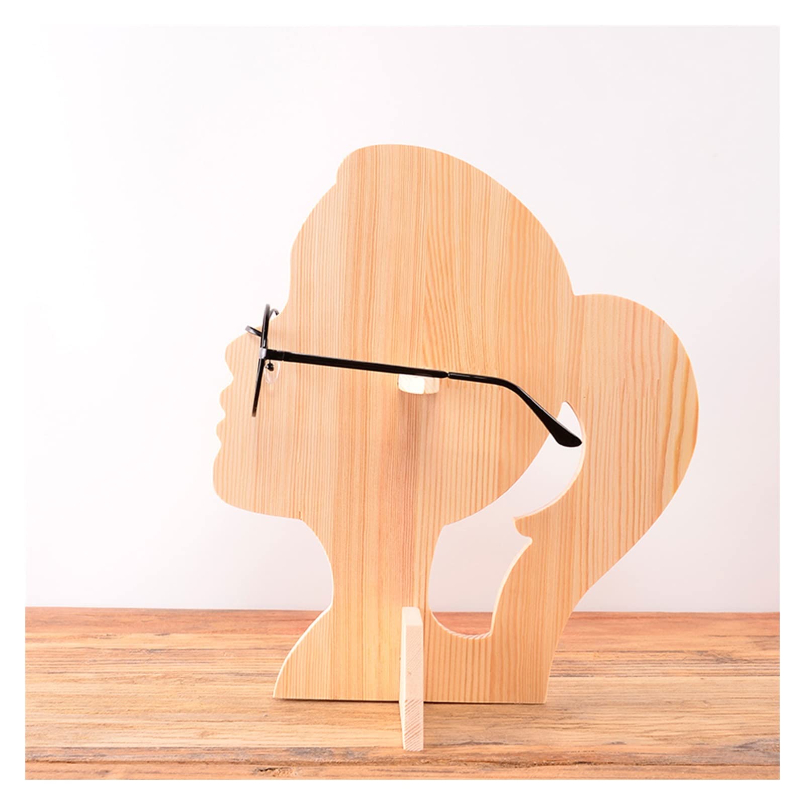 Premium Wooden Sunglasses Organizer - Human-Shaped Head Display Stand for Eyewear (2-Pack) | Stylish Glasses Rack for Retail Stores, Home Decor & Fashion Boutiques