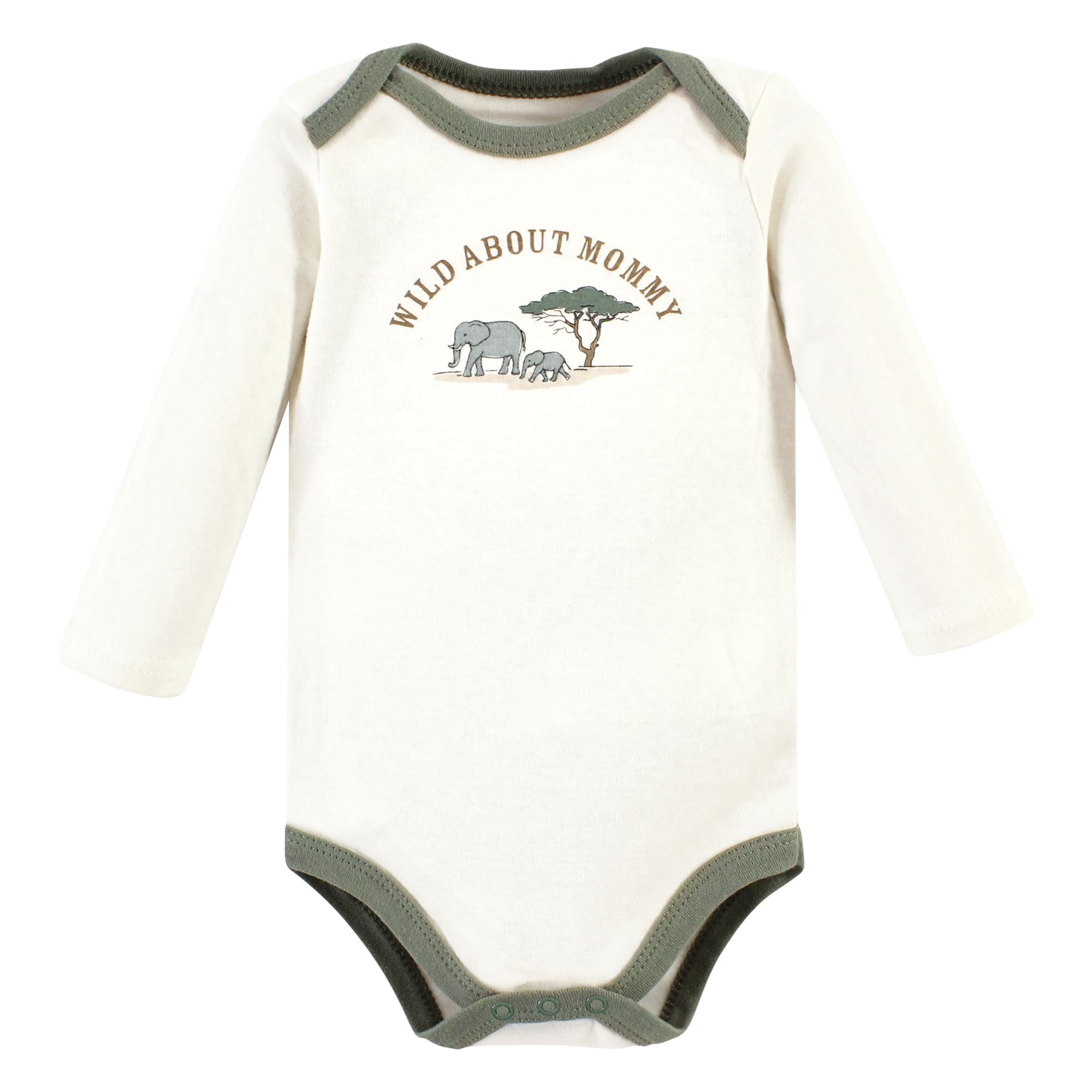 Hudson Baby Unisex Cotton Long-Sleeve Bodysuits - Safari Print 3-Pack (6-9 Months) | Soft & Comfortable Infant Onesies for Playtime, Daycare & Photo Shoots
