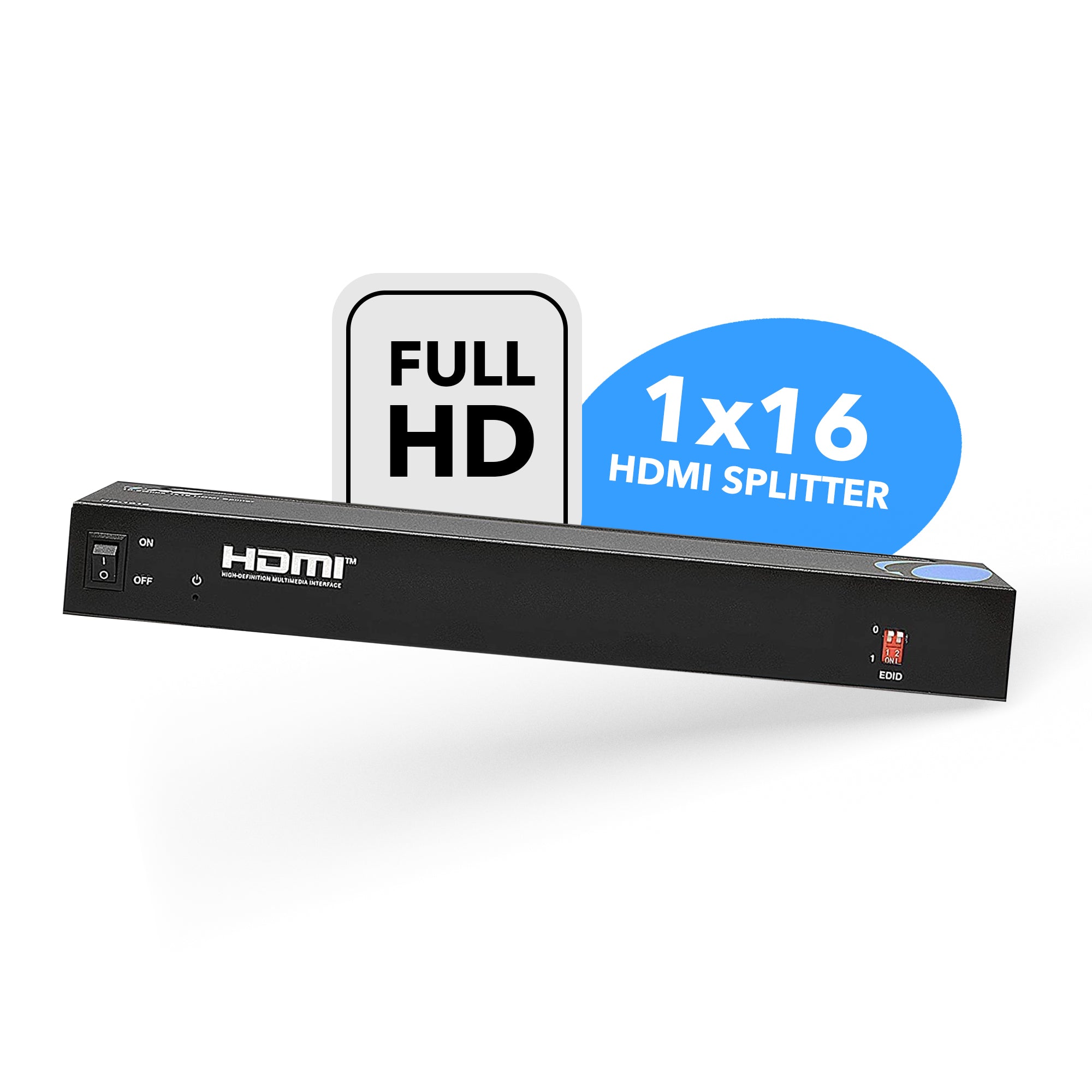 1x16 HDMI Splitter 1 Input 16 Outputs 1080p Full HD with EDID Management - Ideal for Home Theater, Gaming, and Multi-Screen Presentations (HD 1016)