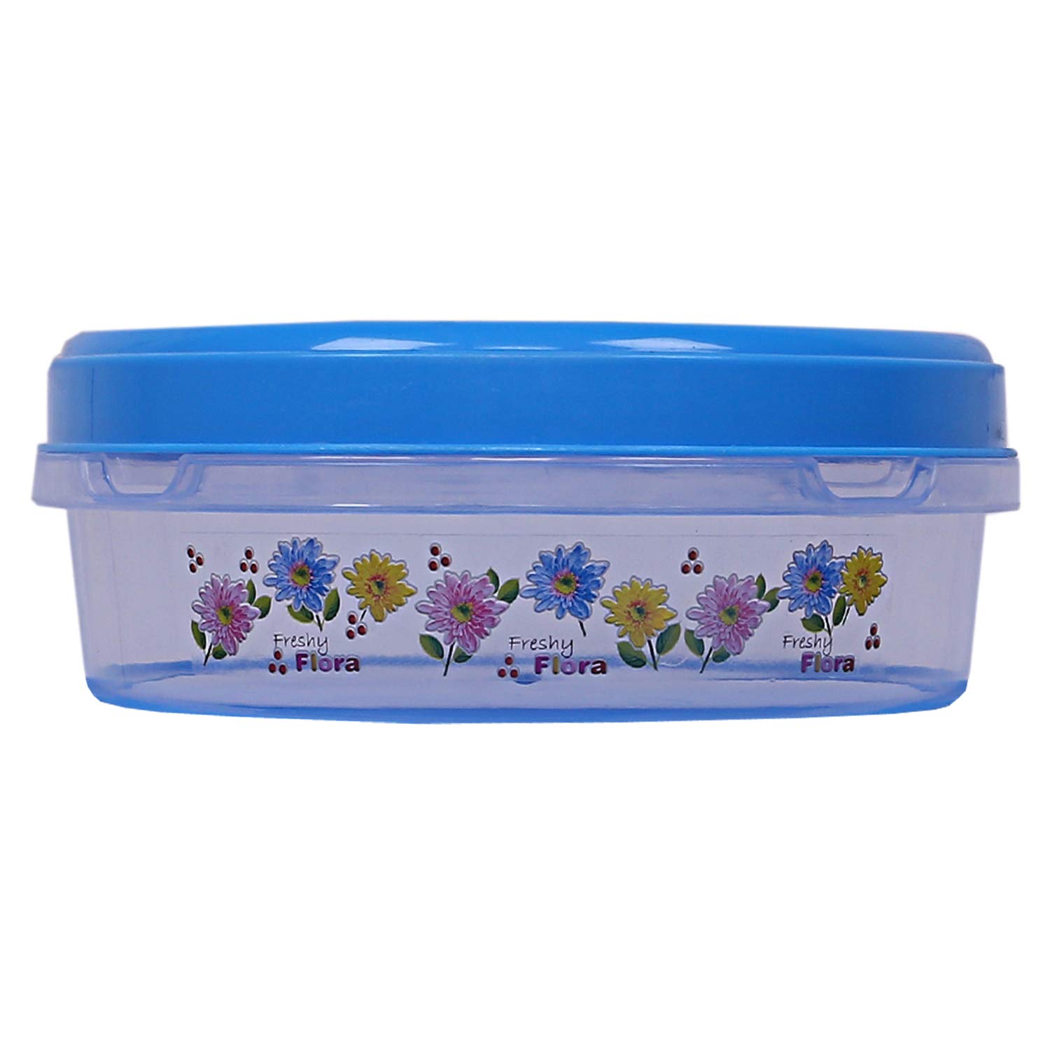 Kuber Industries Airtight Plastic Food Storage Containers Set of 3 - BPA-Free Kitchen Storage Containers with Lids for Flour, Sugar, Rice & Dry Food | Space-Saving Stackable Design (Blue) | Perfect for Pantry Organization, Meal Prep & Leftovers