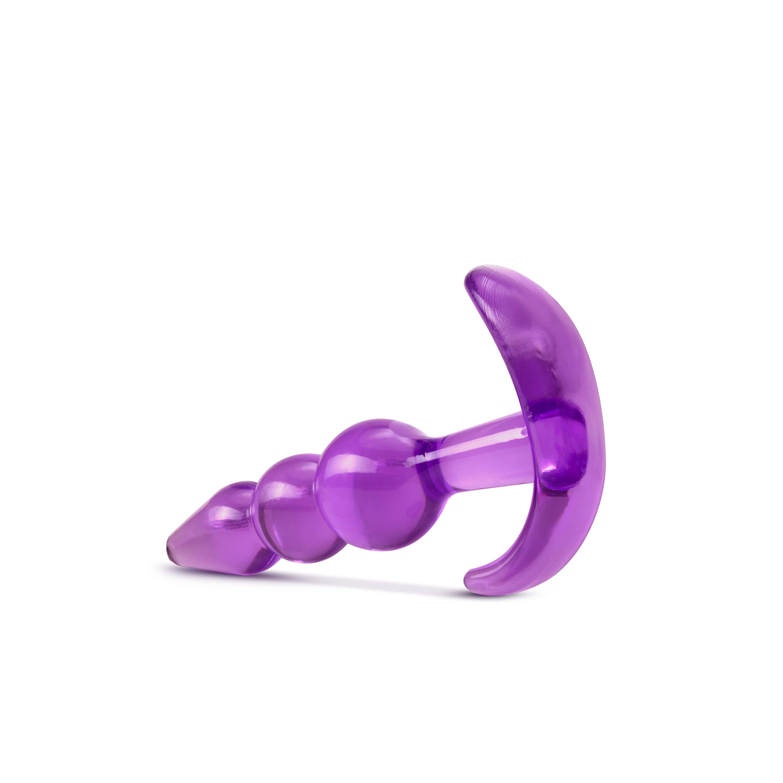 Blush Novelties B Yours Triple Beaded Butt Plug - 3.25 Inch See-Through Silicone Anal Toy with Anchor Base | Flexible, Comfortable & Easy to Insert | Fragrance-Free & Easy to Clean | Perfect for Beginners, Couples Play & Solo Exploration