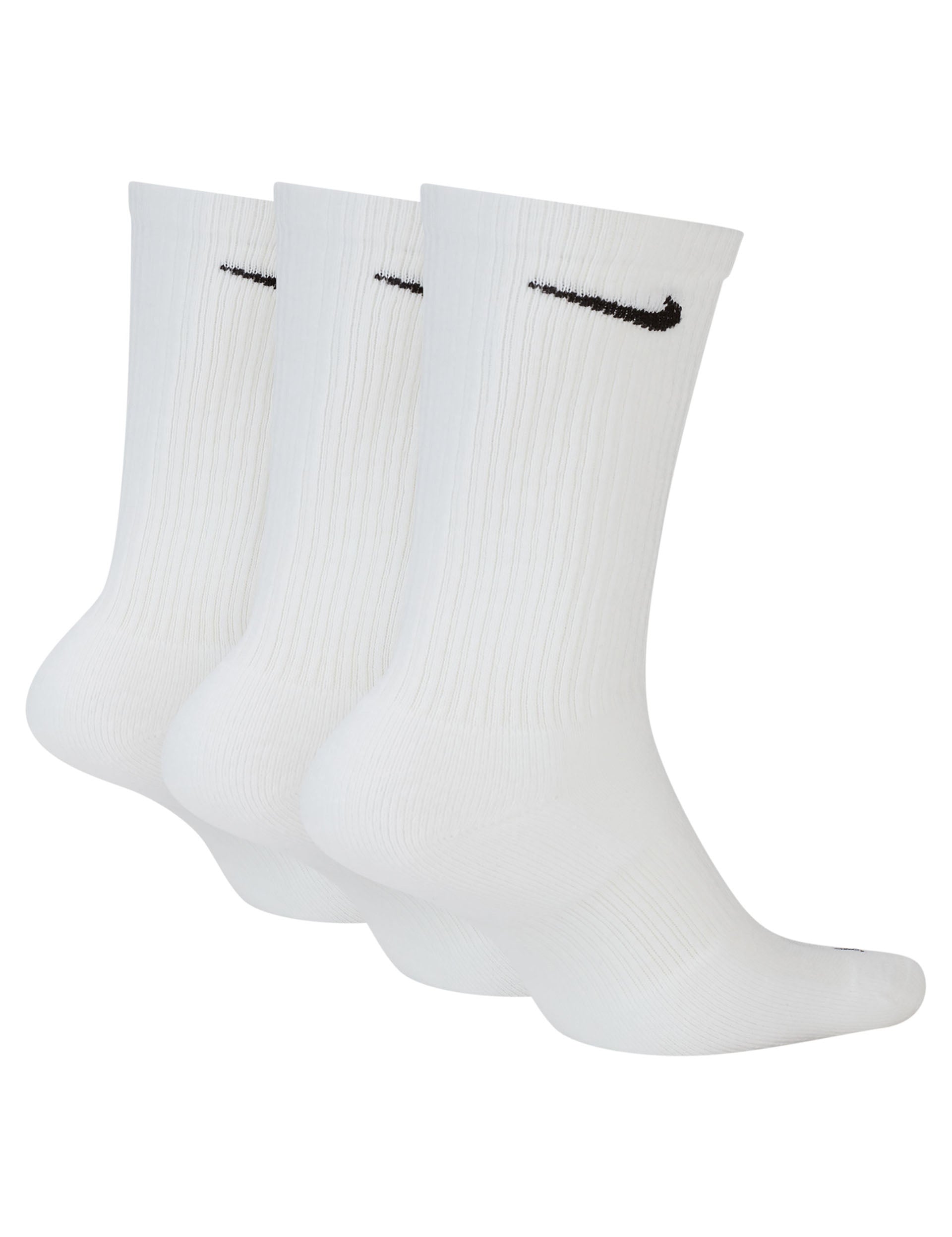 Everyday Plus Cushioned Socks (3 Pairs) - Soft & Comfortable White Crew Socks for Men & Women - Perfect for Work, Running & Daily Wear